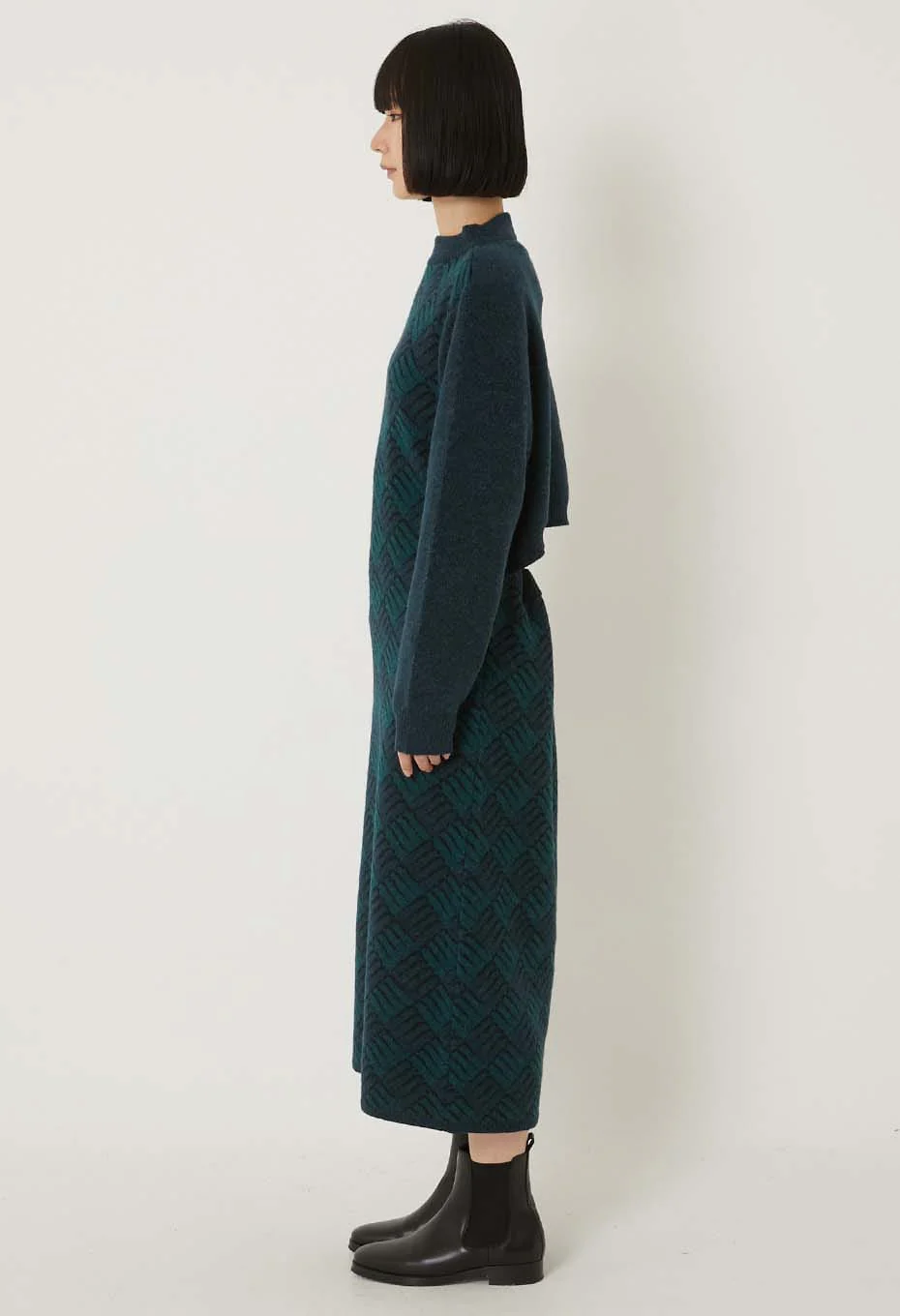 BLUE BLUE JAPAN WOMEN'S WIND AND WAVE PATTERN DRESS - TEAL - Image 3