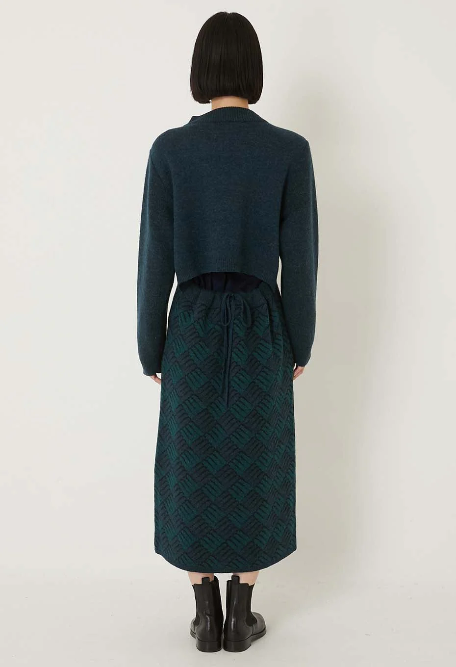 BLUE BLUE JAPAN WOMEN'S WIND AND WAVE PATTERN DRESS - TEAL - Image 4