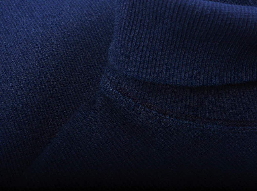 BLUE BLUE JAPAN INDIGO HAND DYED SLUB COTTON RIB TURTLE LS TEE - INDIGO - Image 5