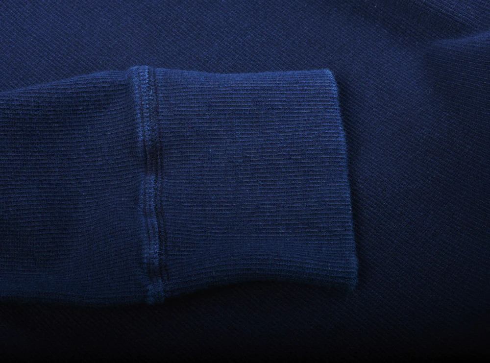BLUE BLUE JAPAN INDIGO HAND DYED SLUB COTTON RIB TURTLE LS TEE - INDIGO - Image 6