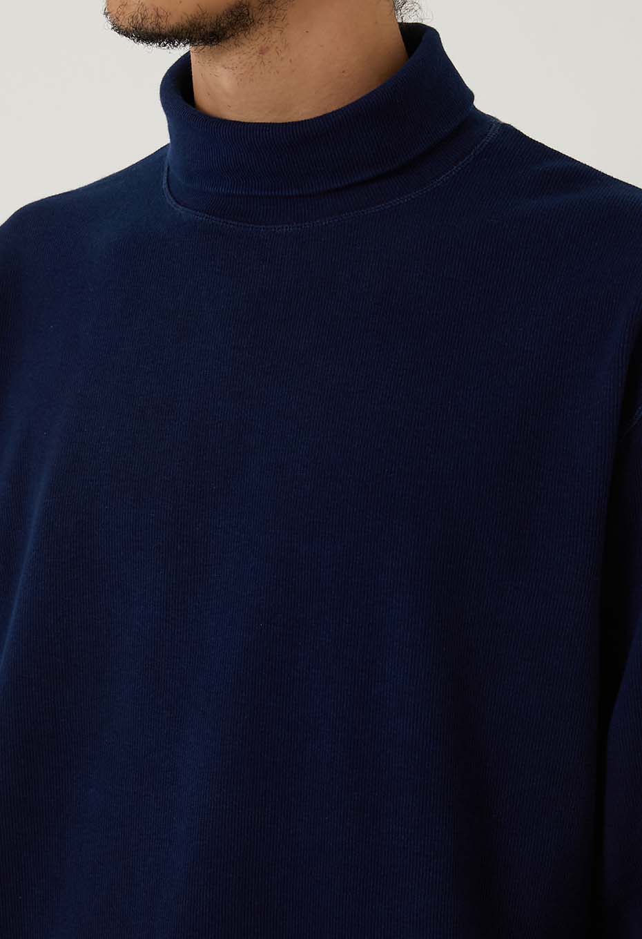 BLUE BLUE JAPAN INDIGO HAND DYED SLUB COTTON RIB TURTLE LS TEE - INDIGO - Image 8
