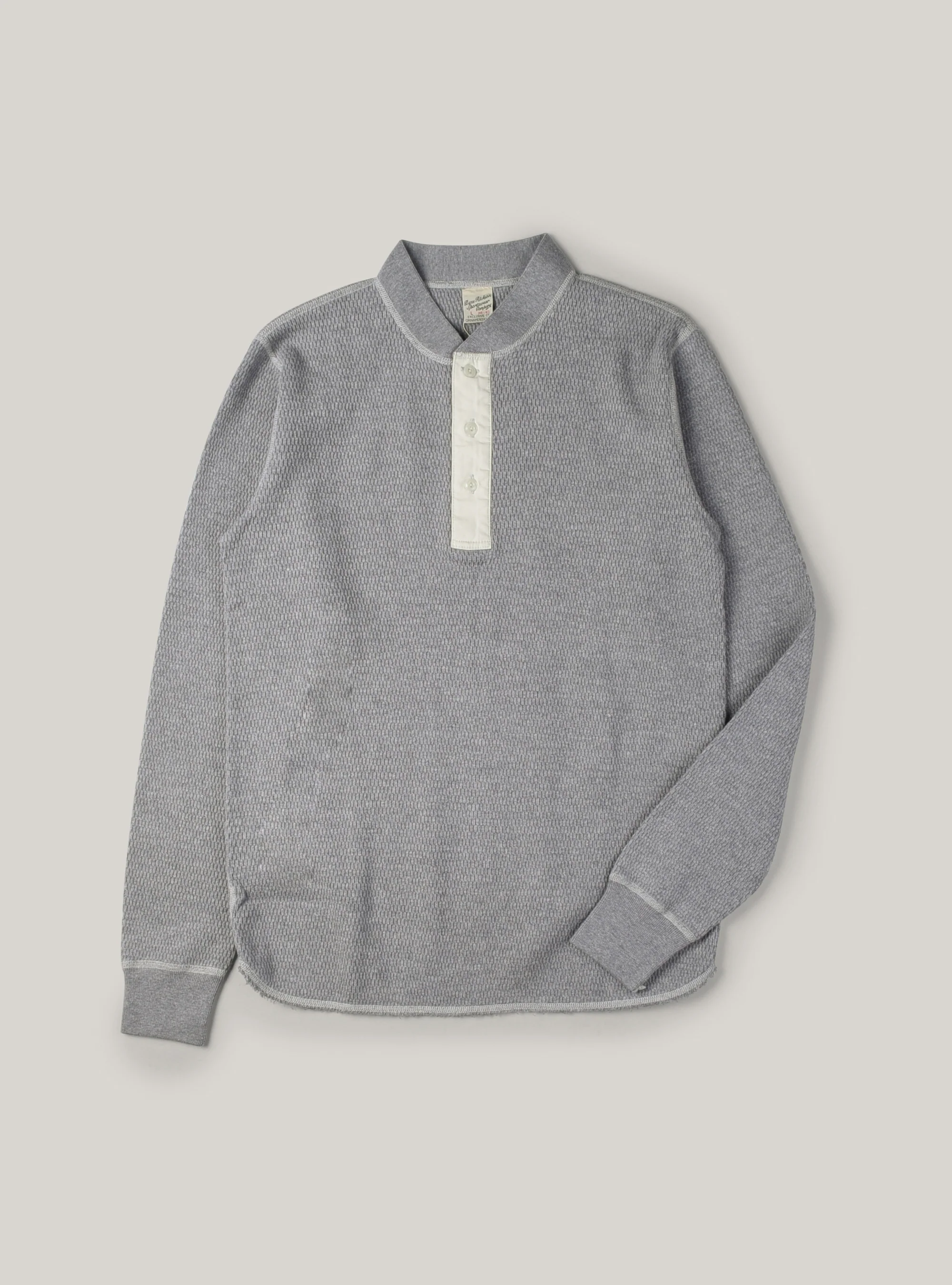BUZZ RICKSON HENLEY NECK THERMAL - GREY