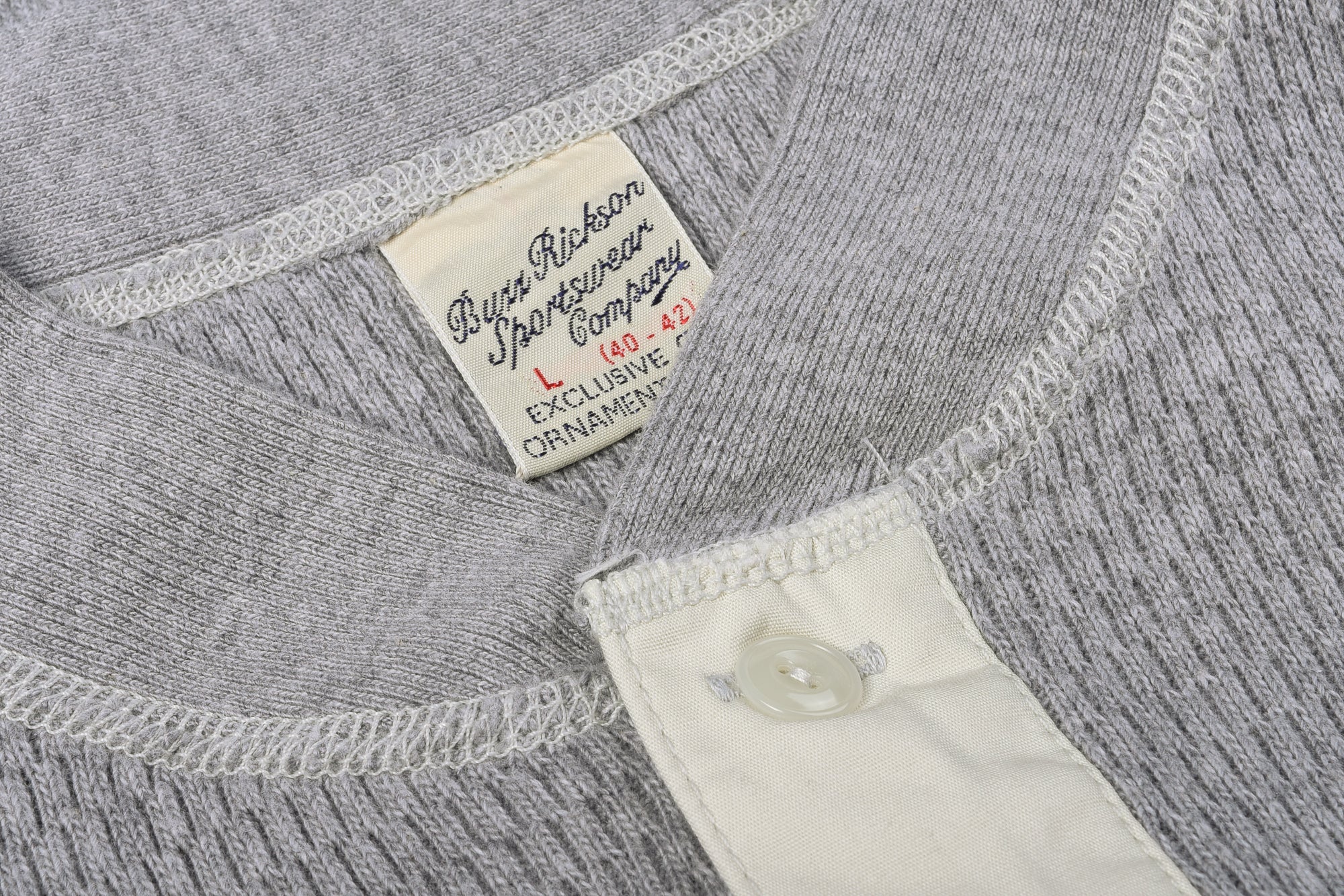 BUZZ RICKSON HENLEY NECK THERMAL - GREY - Image 6
