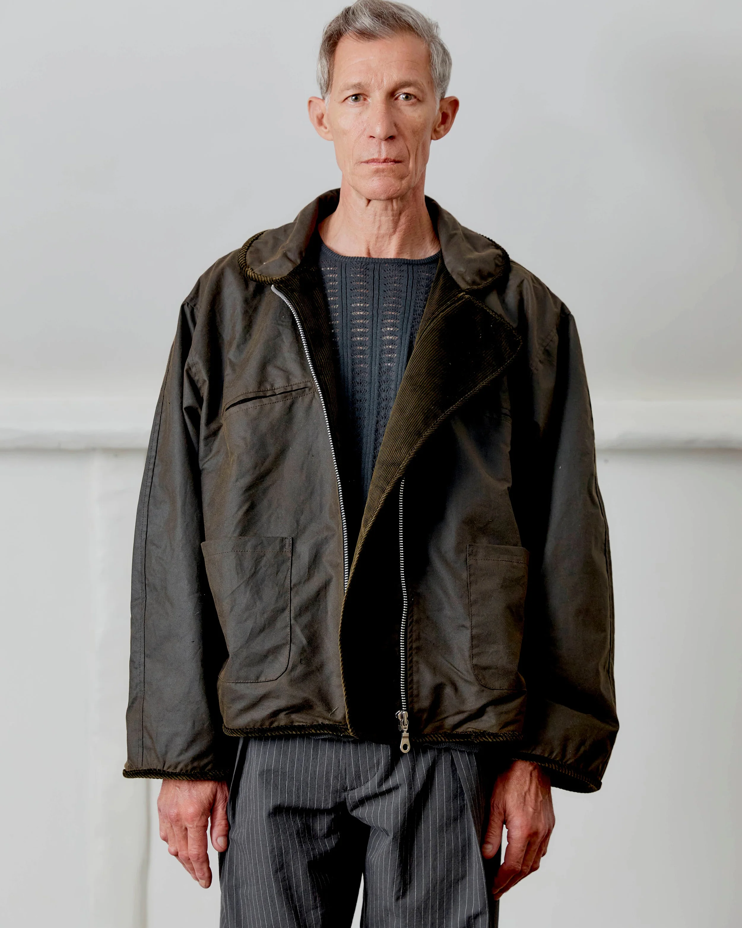 CAWLEY BRITISH OILSKIN FLYING JACKET - OLIVE