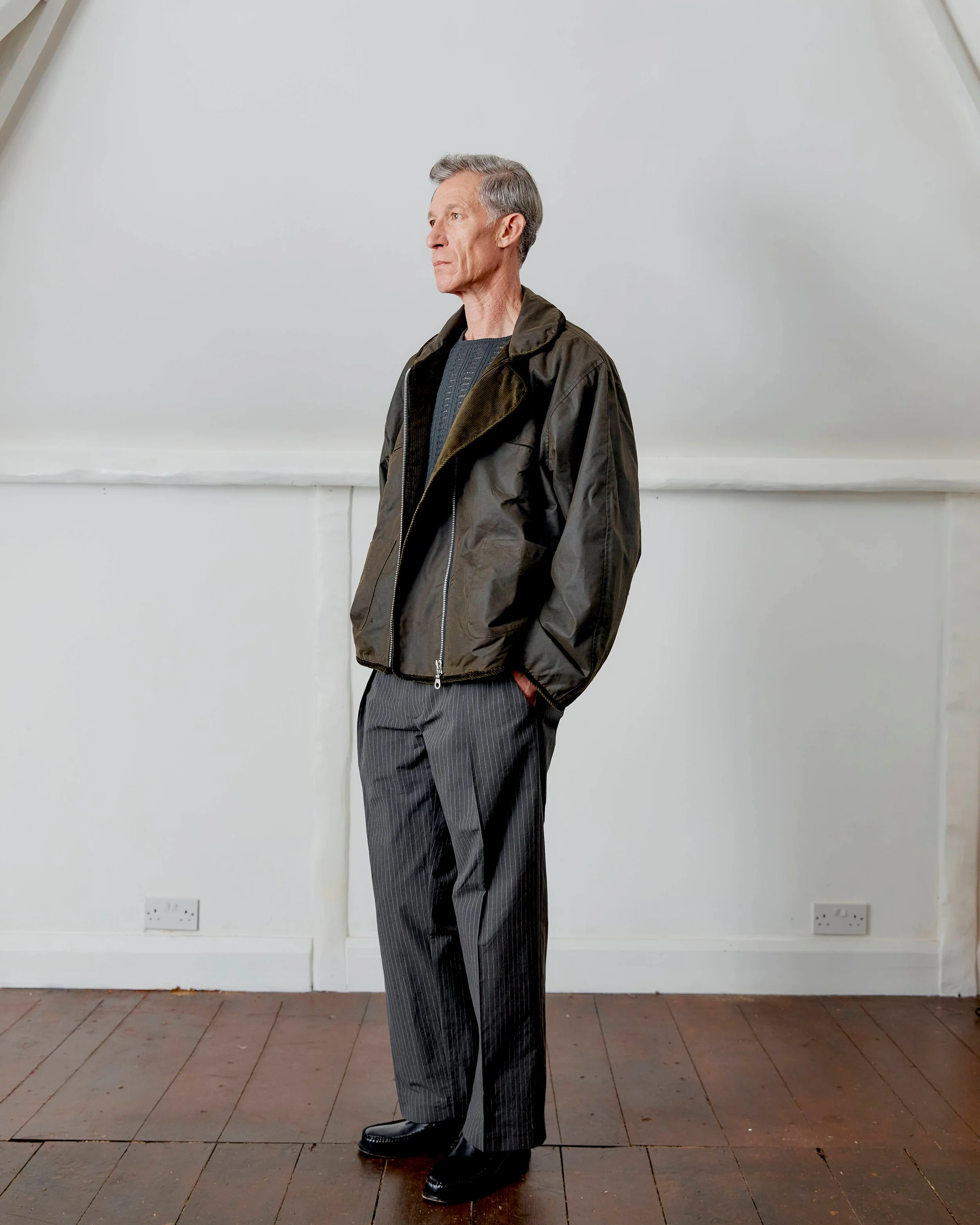 CAWLEY BRITISH OILSKIN FLYING JACKET - OLIVE - Image 2