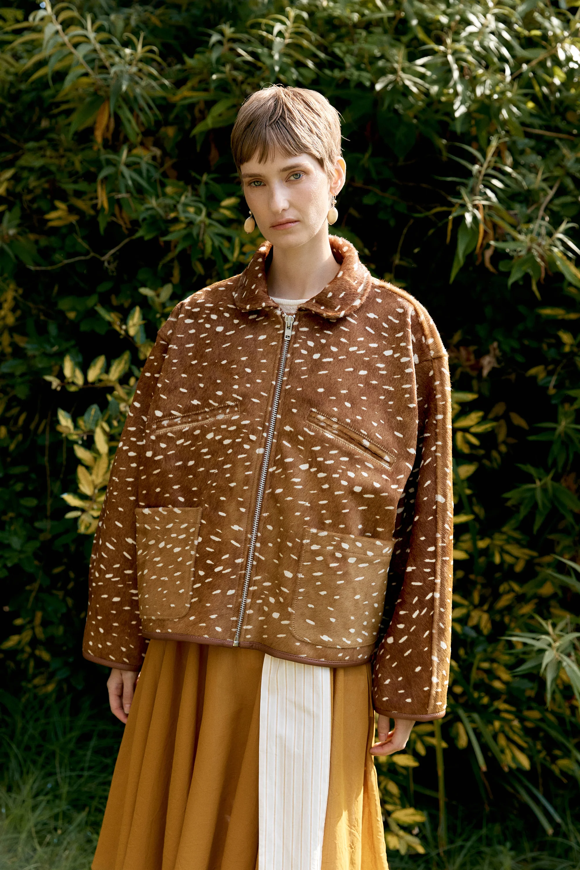 CAWLEY DEER PRINT FLYING JACKET - DEER
