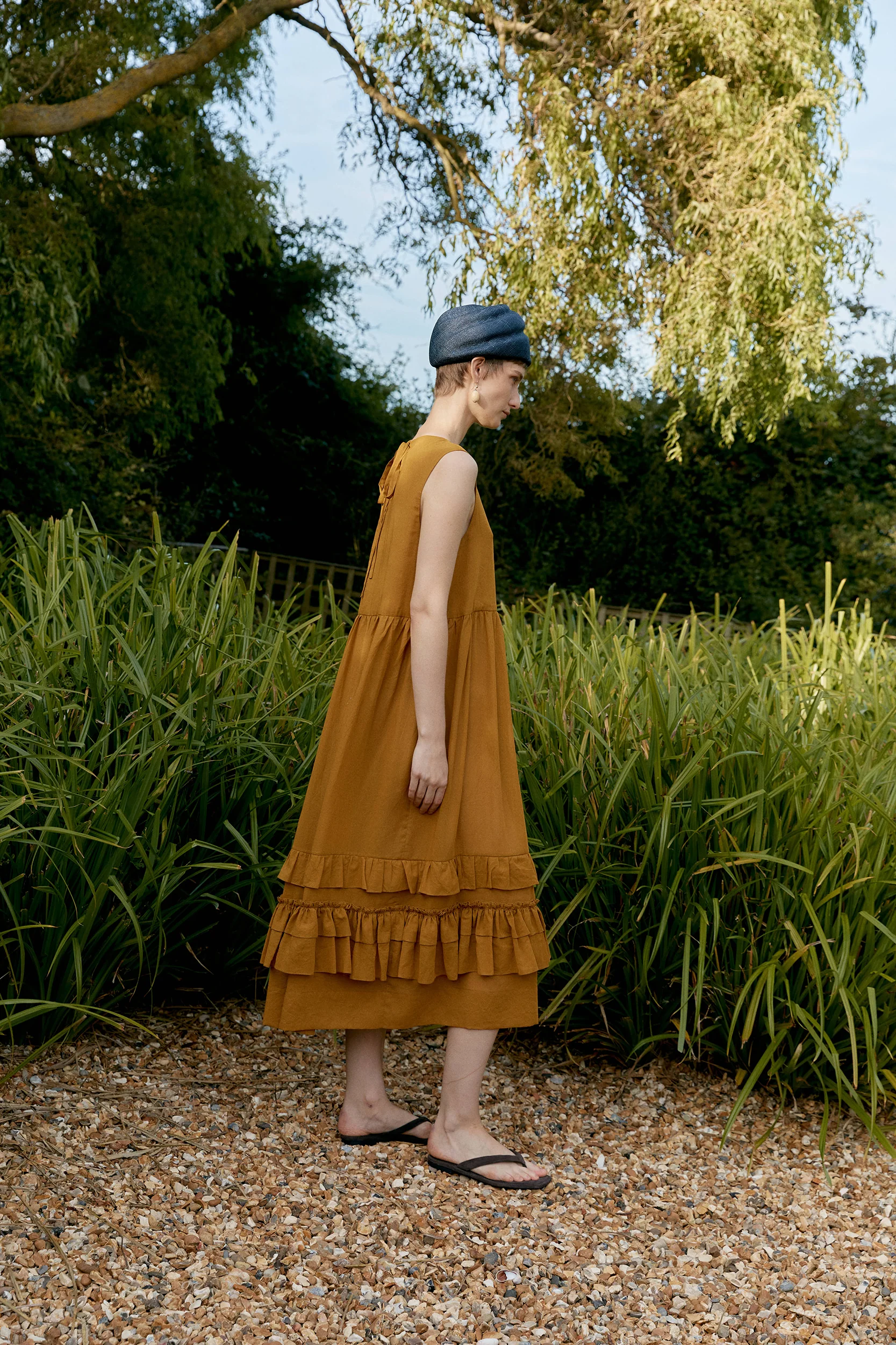 CAWLEY GENEVIEVE COTTON VIOLE DRESS - MUSTARD - Image 7