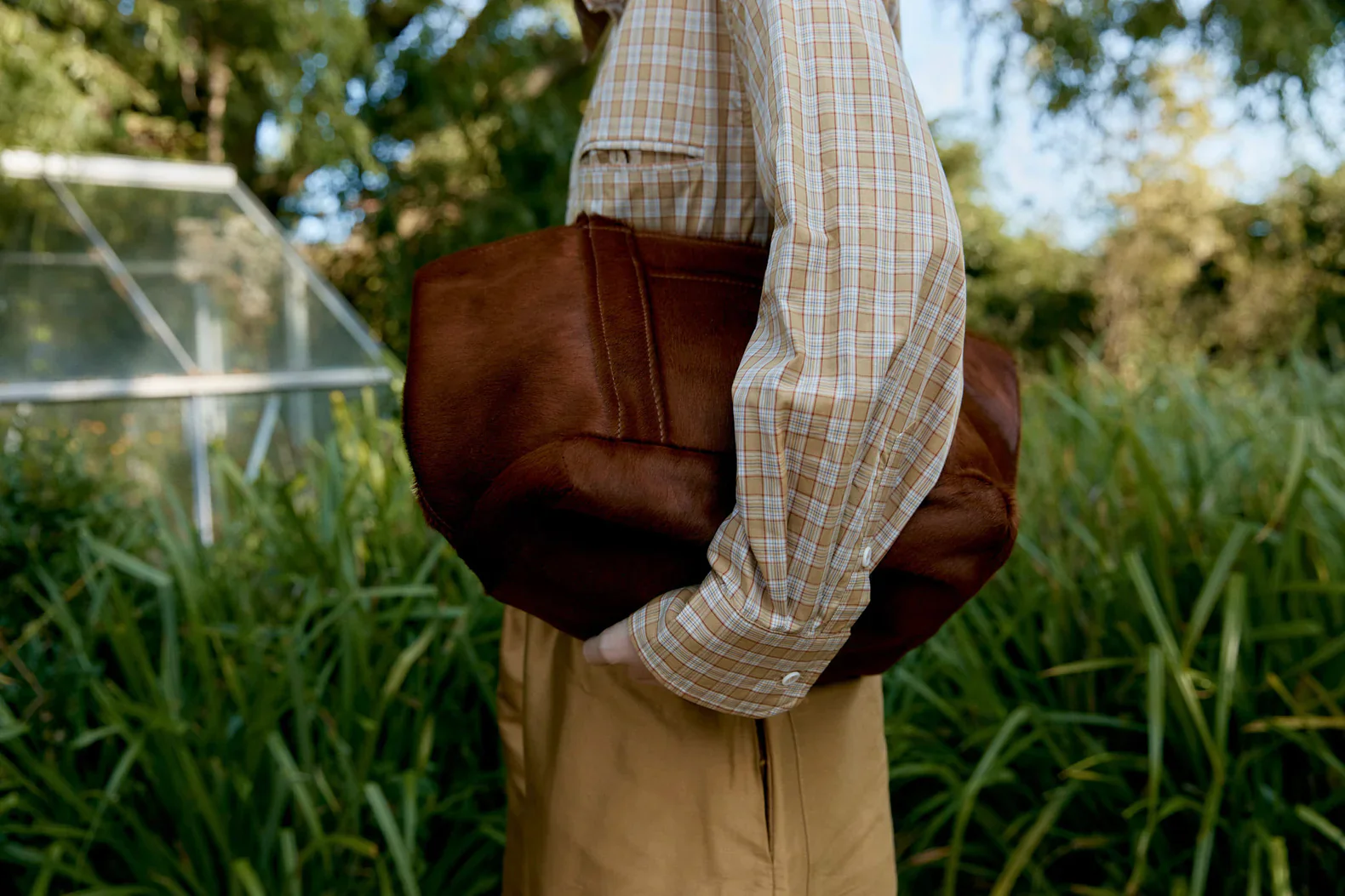 CAWLEY HAIR ON HIDE MINI TOTE BAG - CHESTNUT - Image 3