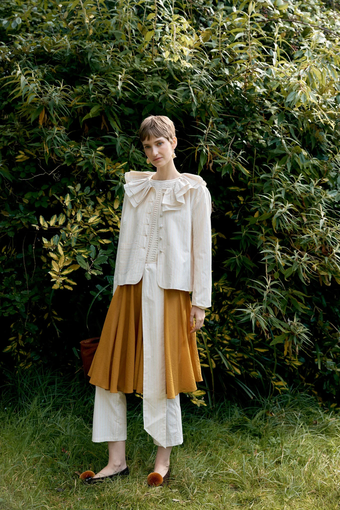 CAWLEY MUGWASHER STRIPE COTTON ROWAN JACKET - APRICOT STRIPE - Image 2