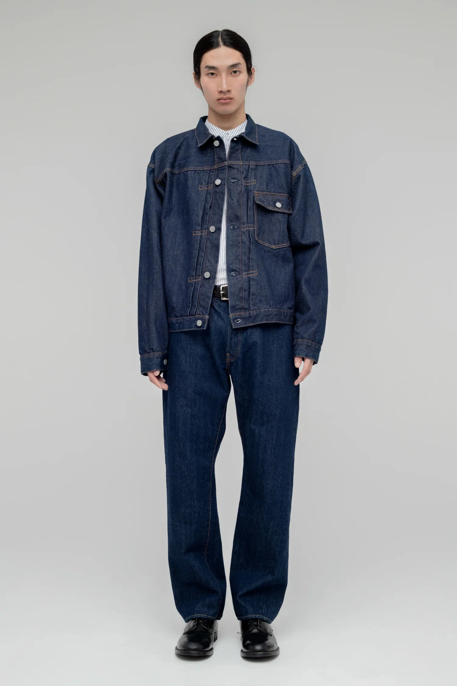 CIOTA SINGLE POCKET DENIM JACKET - NAVY (ONE WASH) - Image 3
