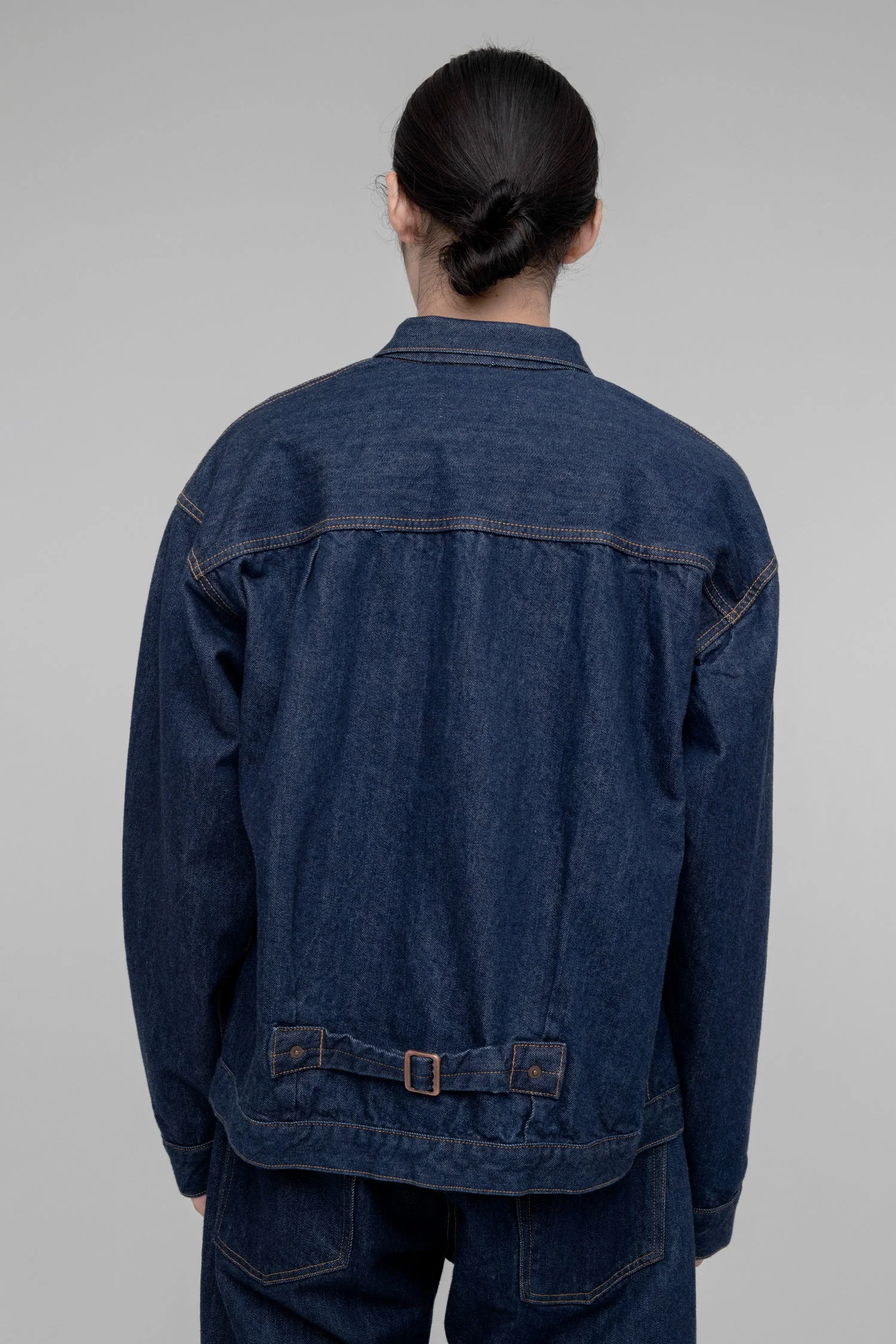 CIOTA SINGLE POCKET DENIM JACKET - NAVY (ONE WASH) - Image 4