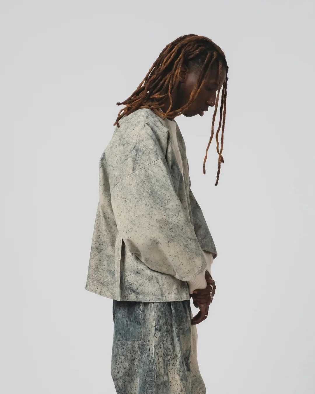 EAT DUST KIMONO - FELINO CORD - BEIGE/ INK - Image 8