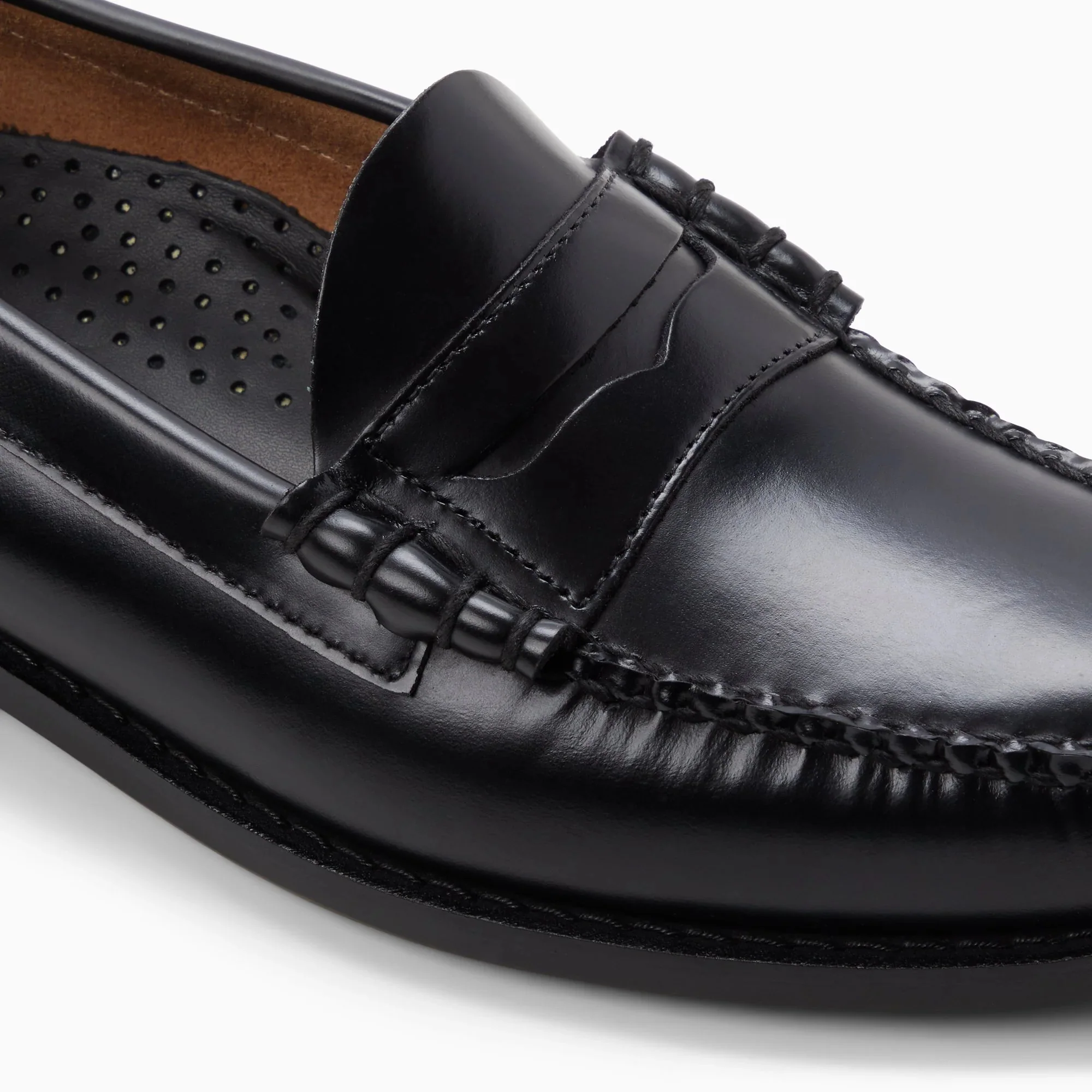 G. H. BASS -  WEEJUN LARSON MOC PENNY LOAFER - BLACK LEATHER - Image 6