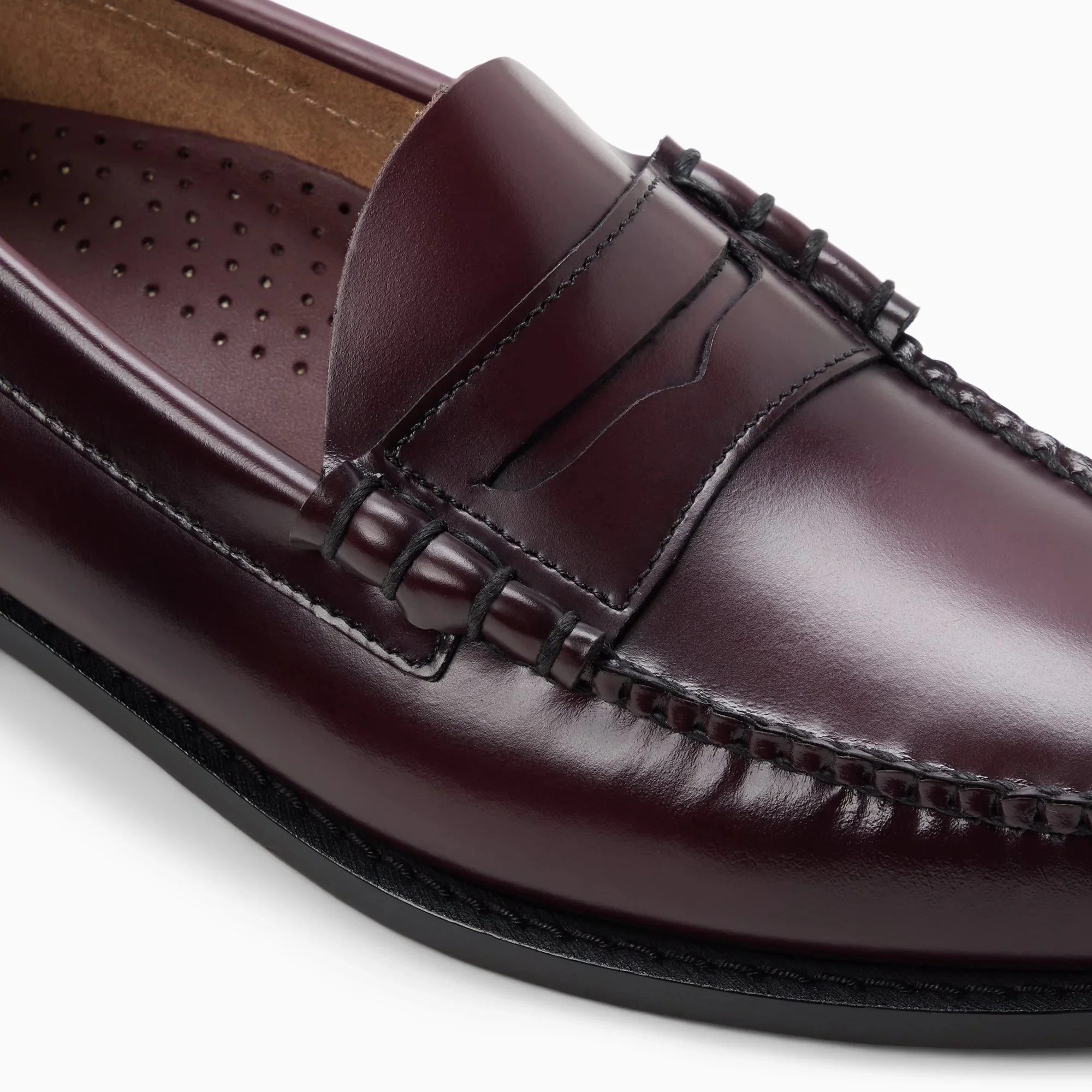 G. H. BASS -  WEEJUN LARSON MOC PENNY LOAFER - WINE LEATHER - Image 3