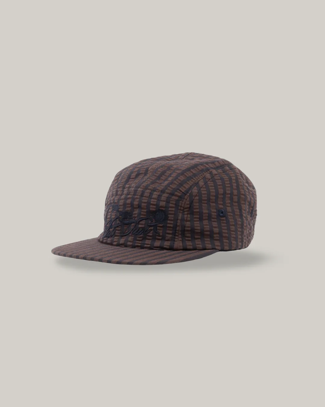 GIRLS OF DUST 5 PANELS CAP - BELFAST SEERSUCKER - COFFEE/ NAVY - Image 2