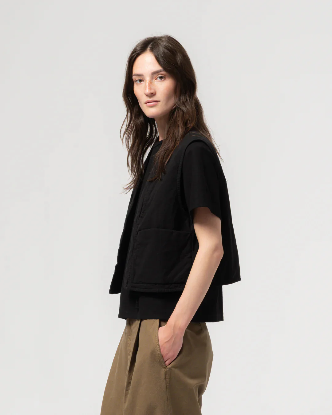 GIRLS OF DUST PADDED CORK VEST -  FADED BLACK - Image 5