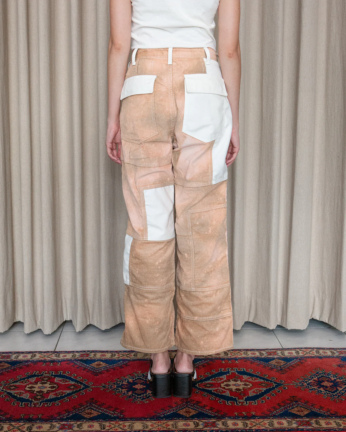 GOOD 'OL WHATS-HER-FACE by W'MENSWEAR FREEDOM FATIGUE TROUSER - CREAM CORDUROY - Image 2