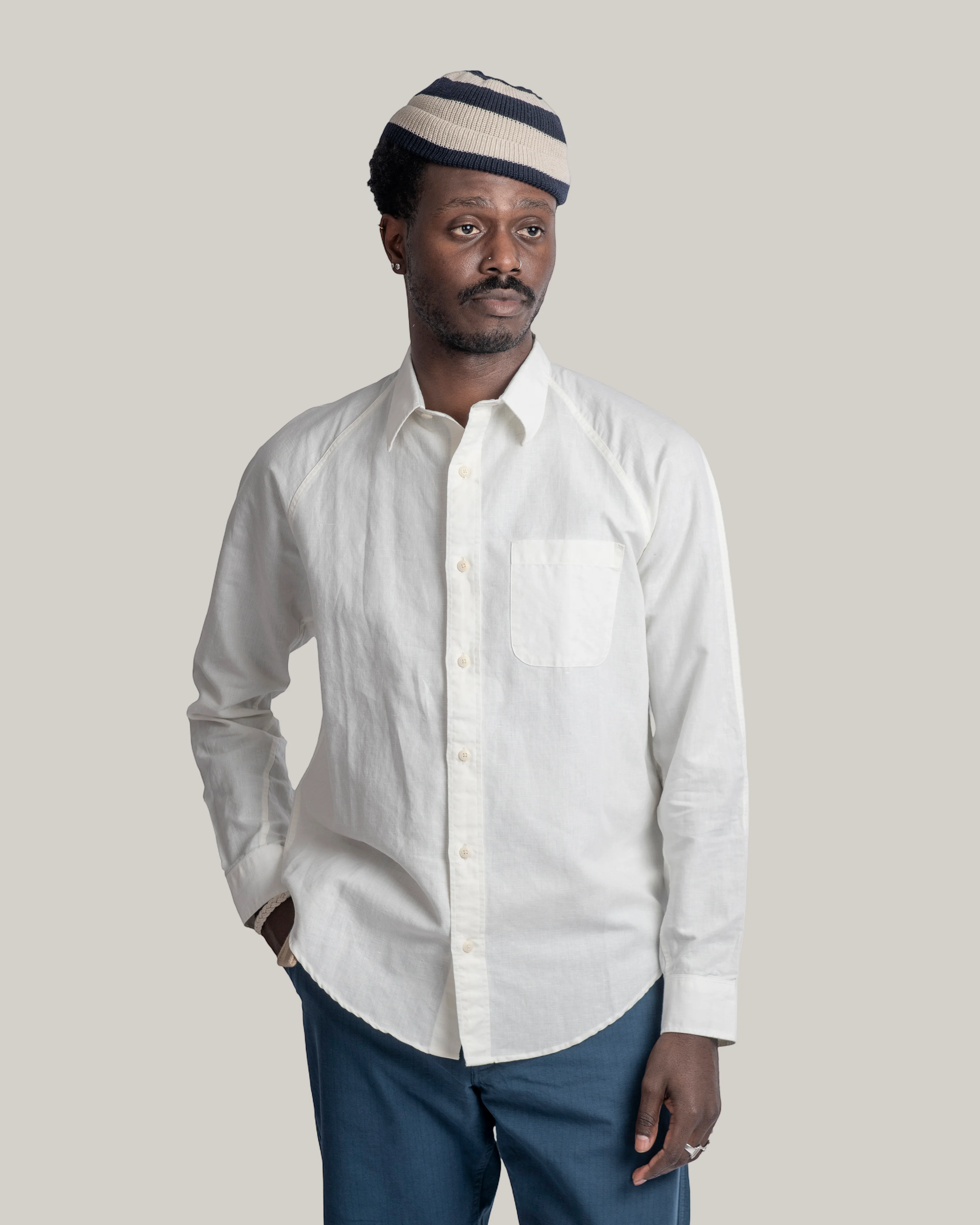 HEIMAT COTTON/ HEMP ARTIST SHIRT GD - WHITE - Image 2