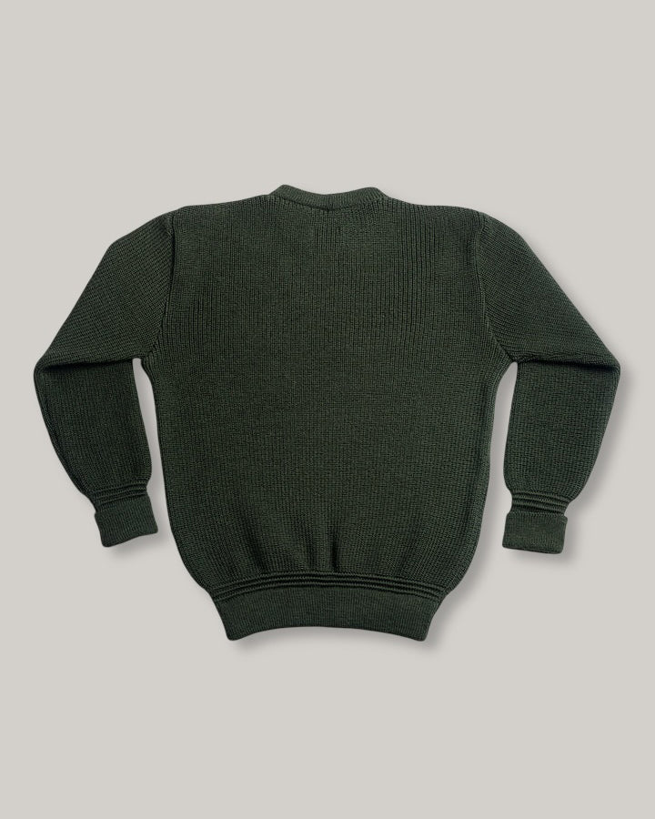 HEIMAT VIRGIN WOOL CREWNECK SWEATER - MILITARY GREEN - Image 2