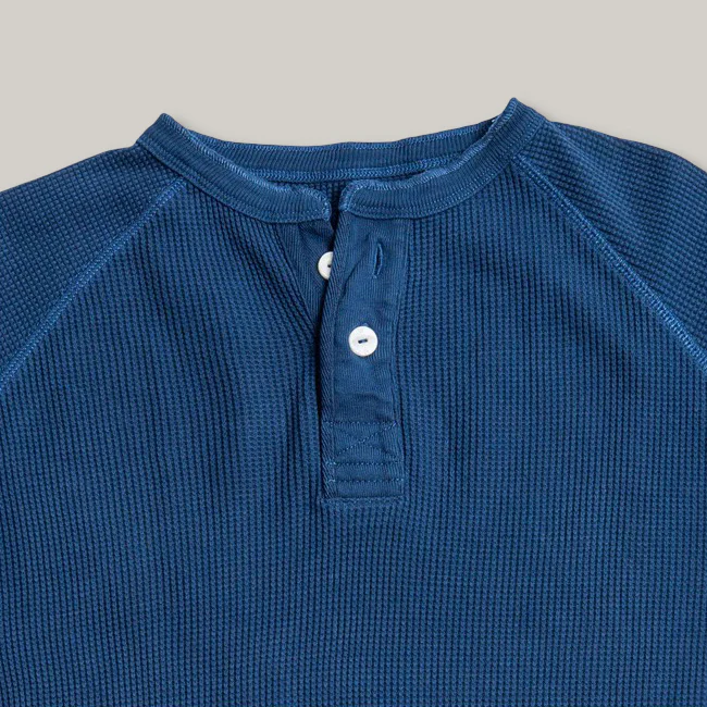 HEIMAT HENLEY WAFFLE TOP - INK - Image 4