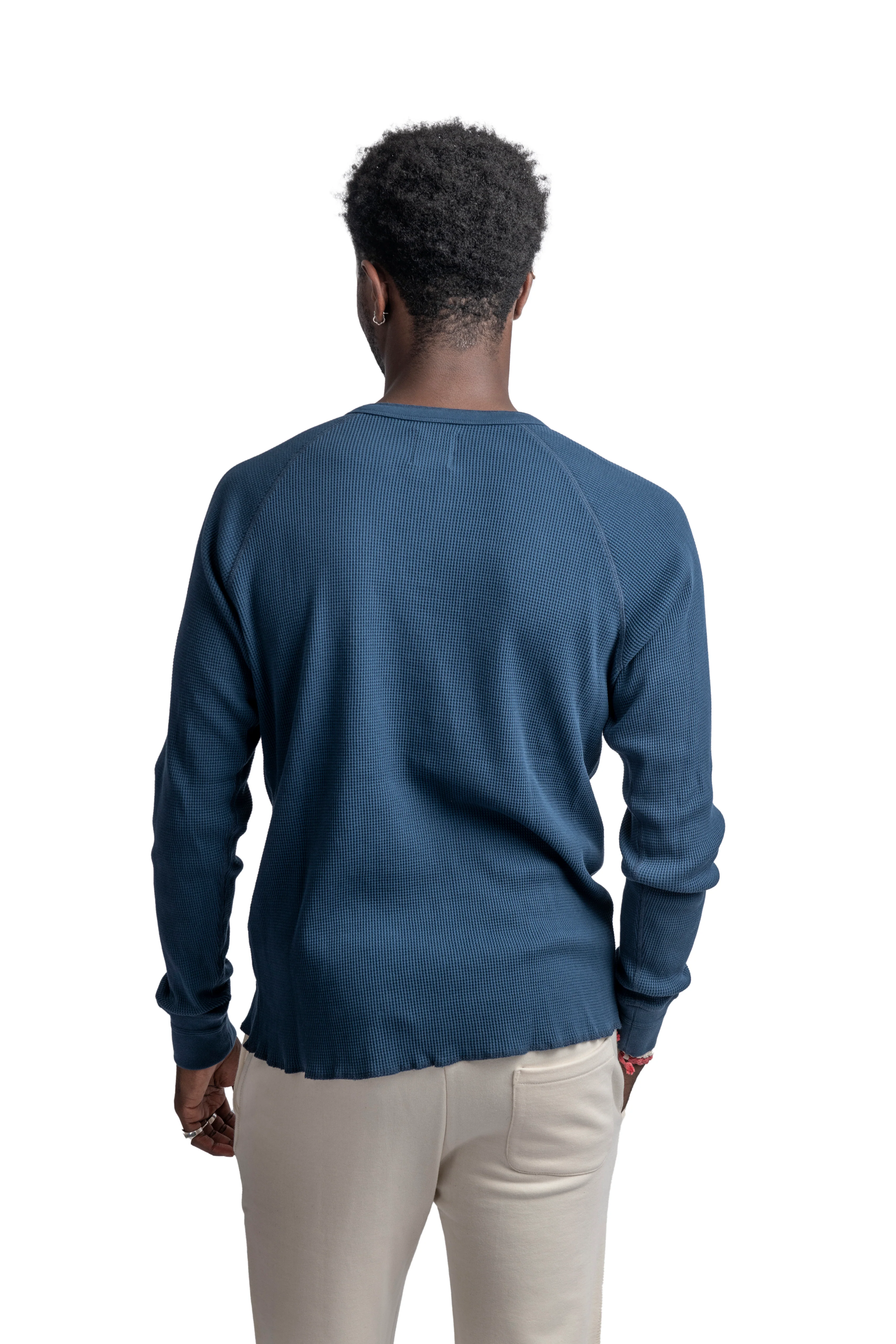 HEIMAT HENLEY WAFFLE TOP - INK - Image 6