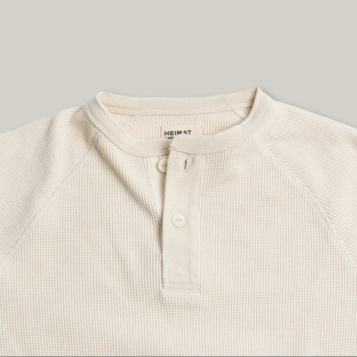HEIMAT HENLEY WAFFLE TOP - SEASHELL - Image 4