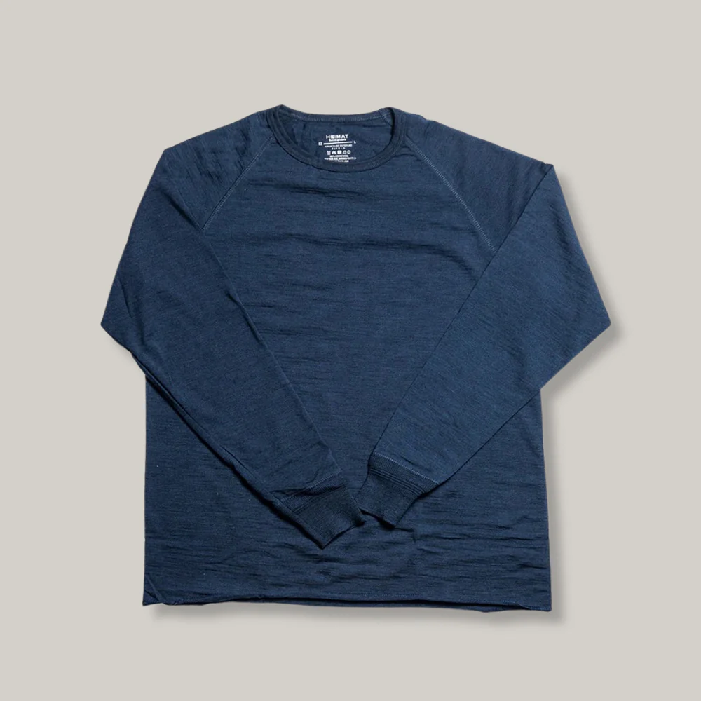 HEIMAT MERINO RAGLAN LONG SLEEVE TEE - INK