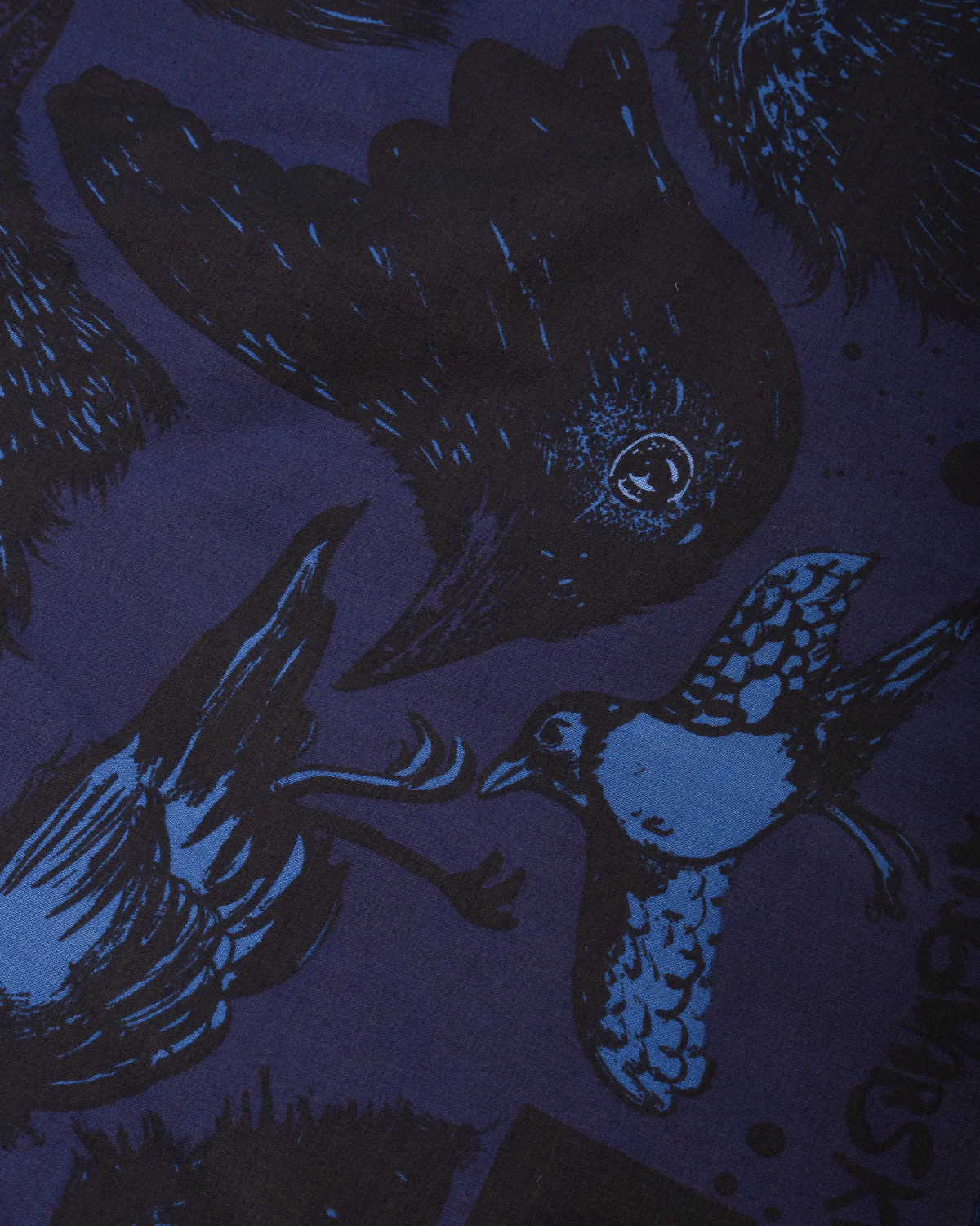 INDIGOFERA x RAGNAR PERSSON DEVIL'S BIRD BANDANA - BLUE/ BLACK - Image 4