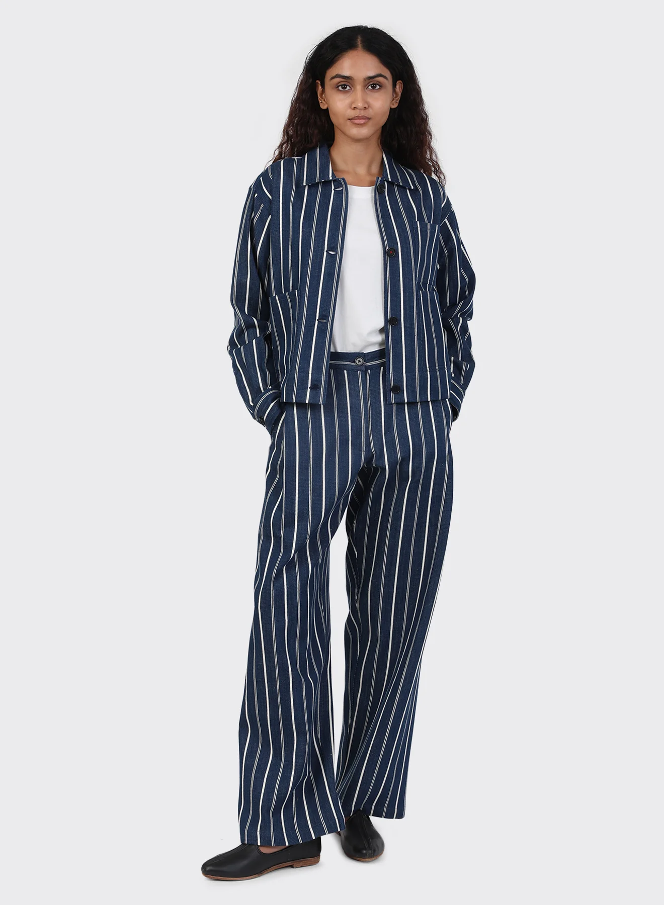 KARDO BHARTI TROUSERS - INDIGO STRIPE - Image 6