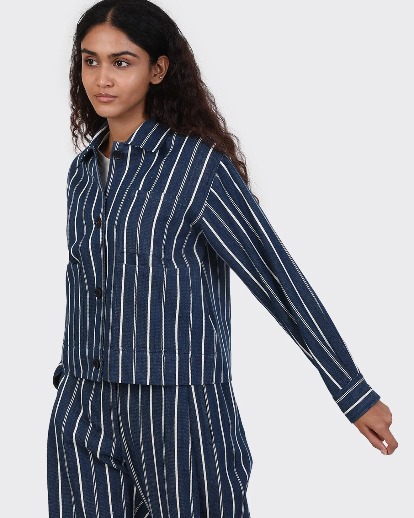KARDO WOMEN'S RUMI JACKET - INDIGO STRIPE - Image 2