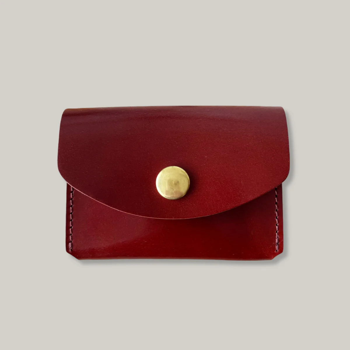 KOBASHI STUDIO CORDOVAN CARD CASE WALLET - RED BROWN
