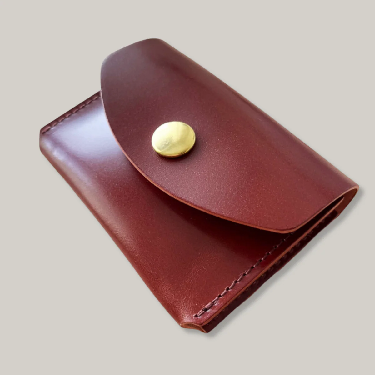 KOBASHI STUDIO CORDOVAN CARD CASE WALLET - RED BROWN - Image 3