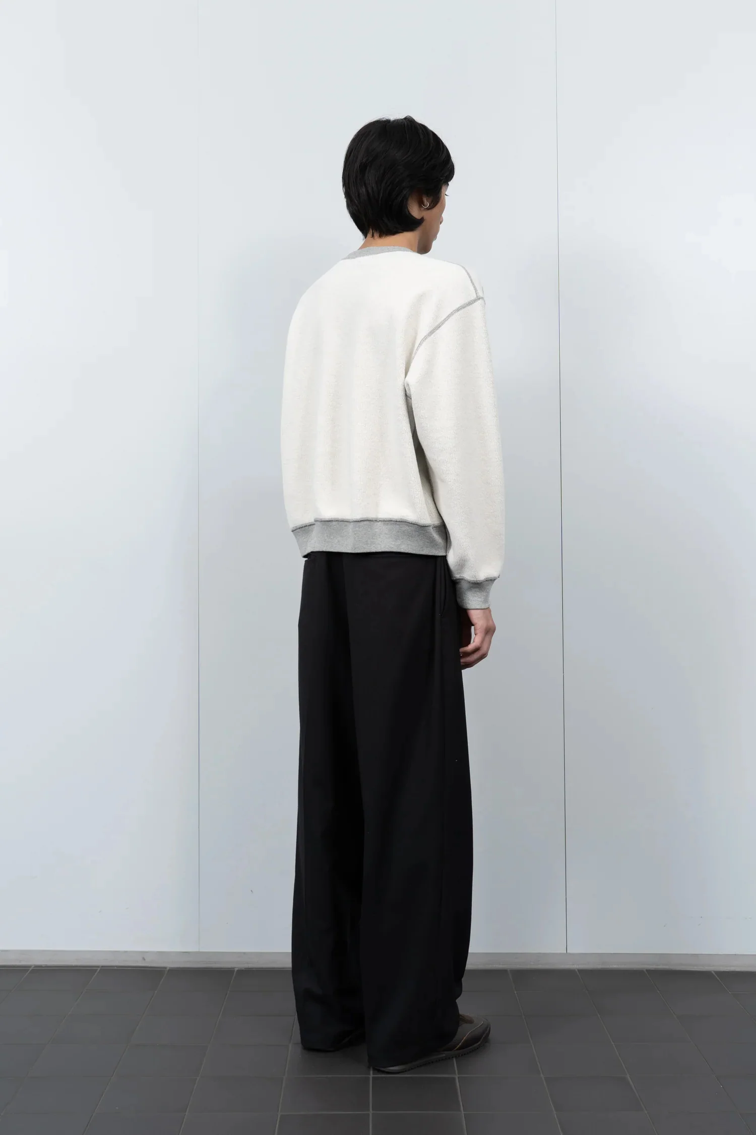 LADY WHITE CO. MINI CREWNECK - REVERSE HEATHER GREY - Image 3