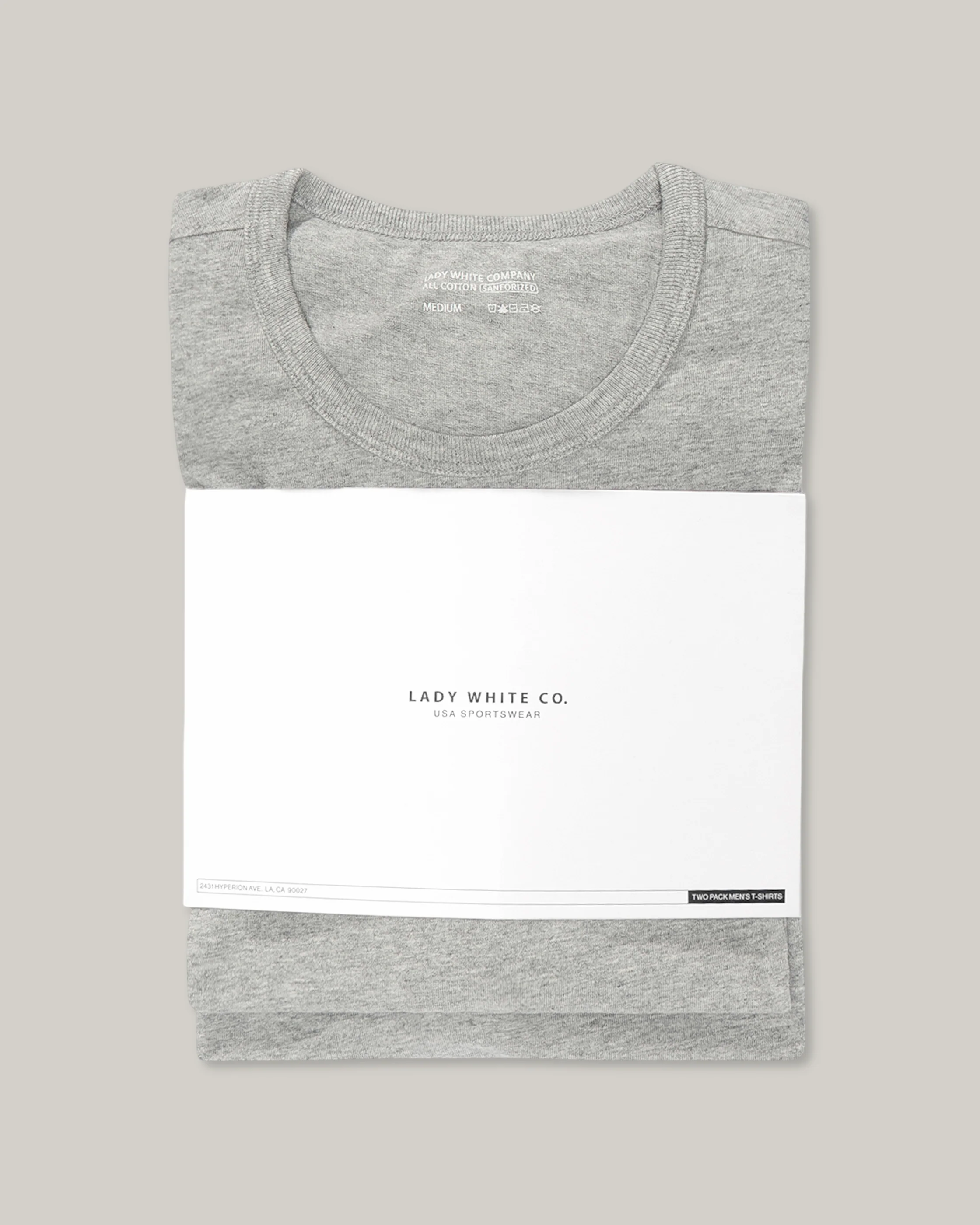 LADY WHITE CO. TEE 2 PACK - HEATHER GREY - Image 3