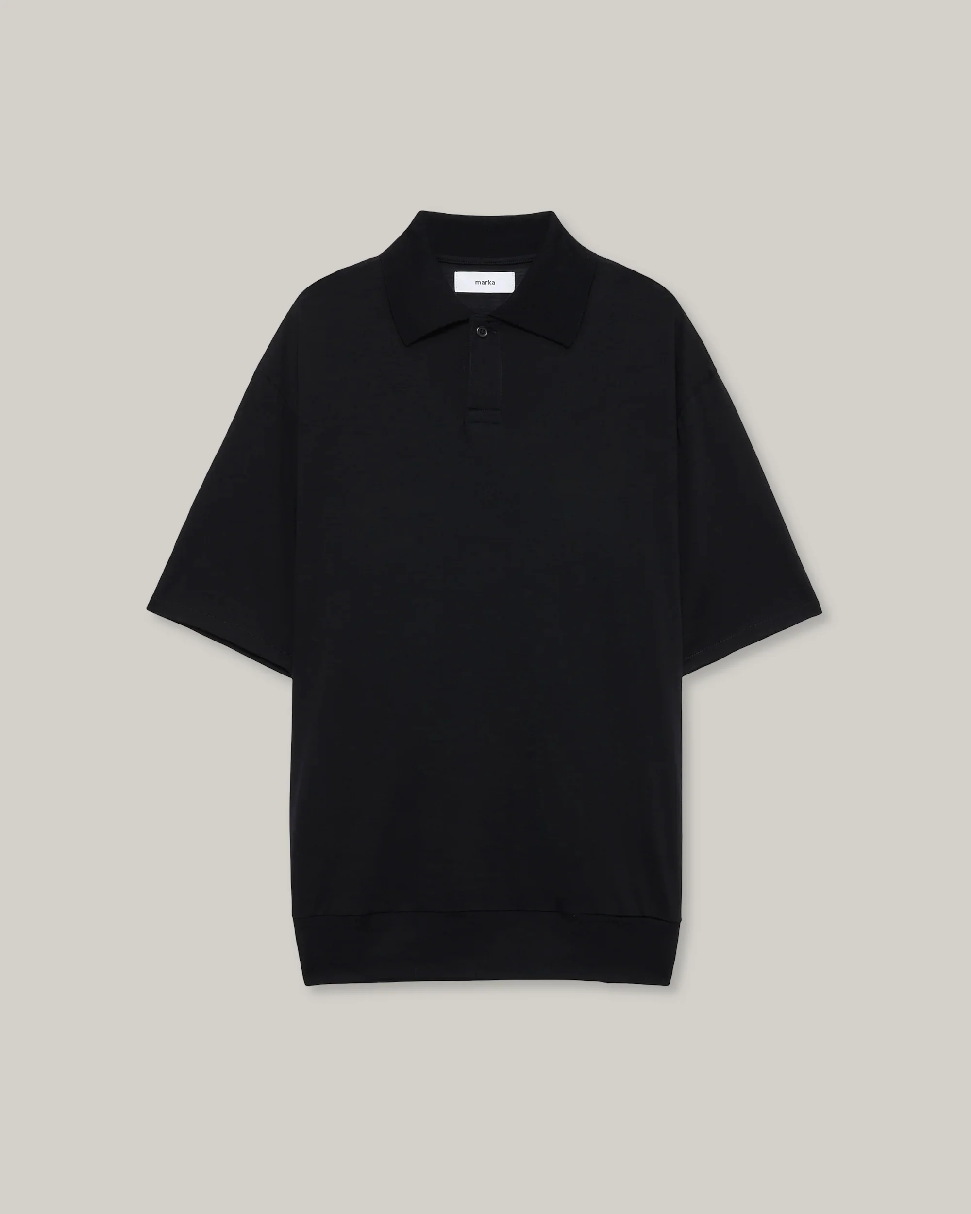 MARKA ONE BUTTON POLO S/S TEE - BLACK