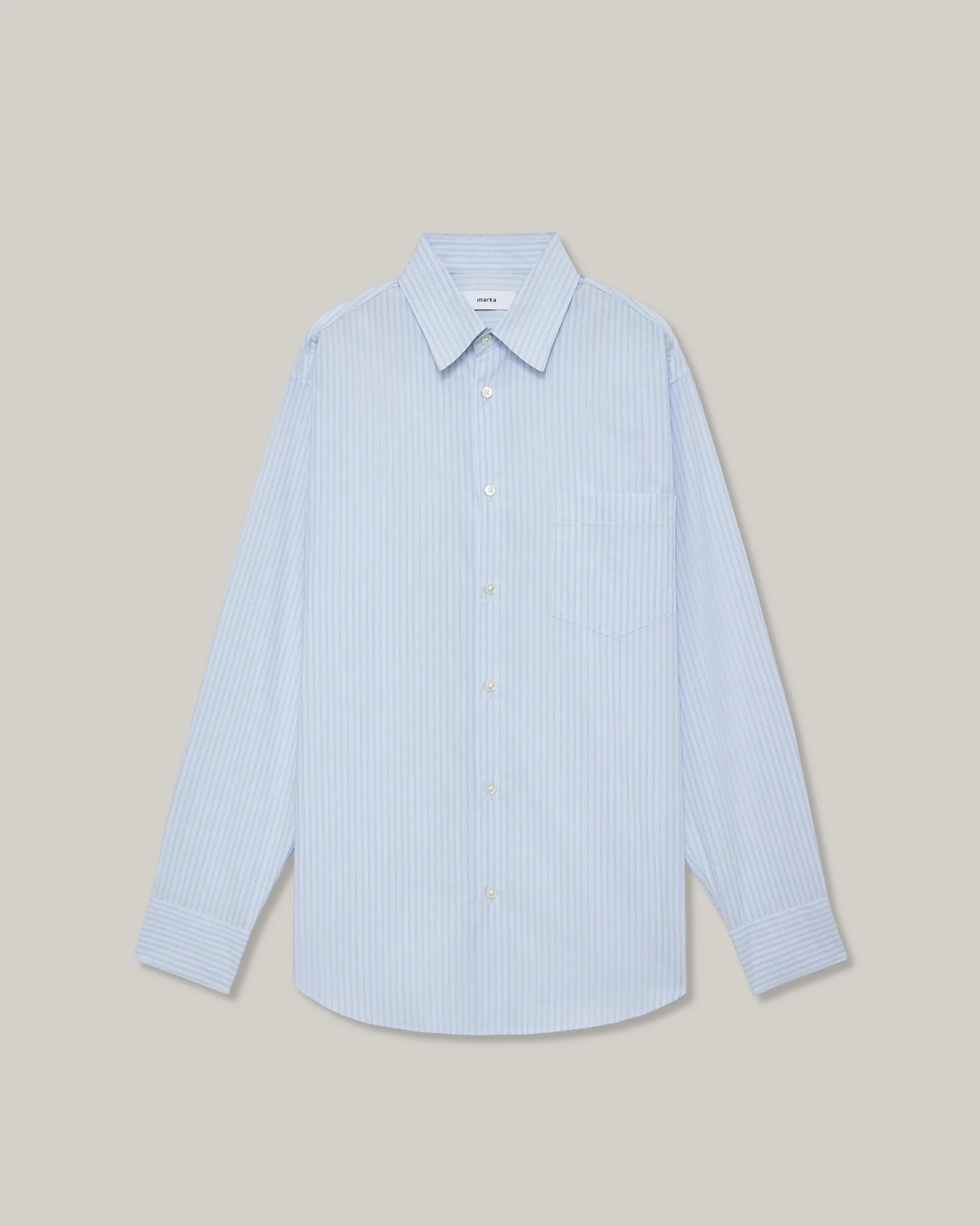MARKA REGULAR COTTON SHIRT - SAXE STRIPE