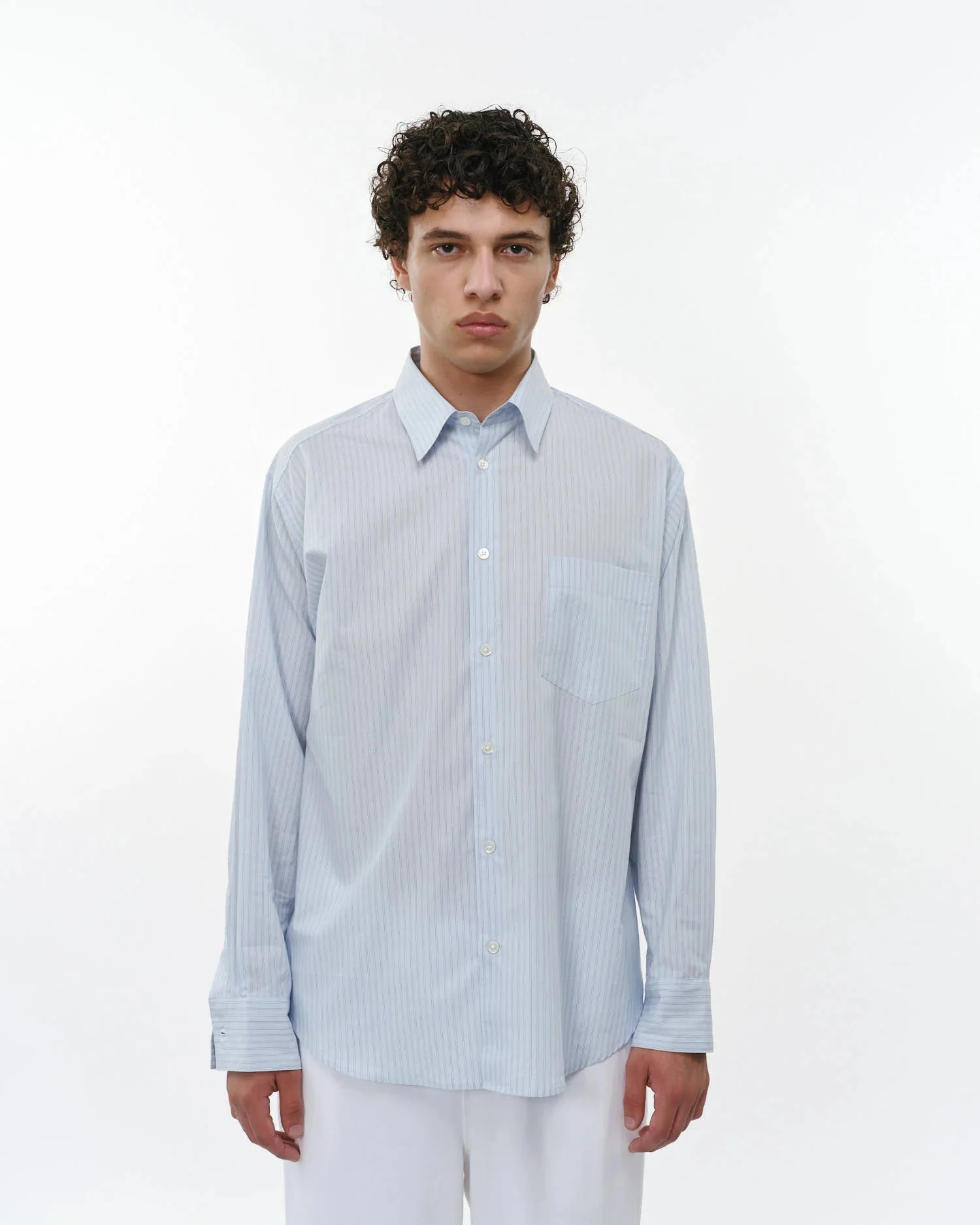 MARKA REGULAR COTTON SHIRT - SAXE STRIPE - Image 2