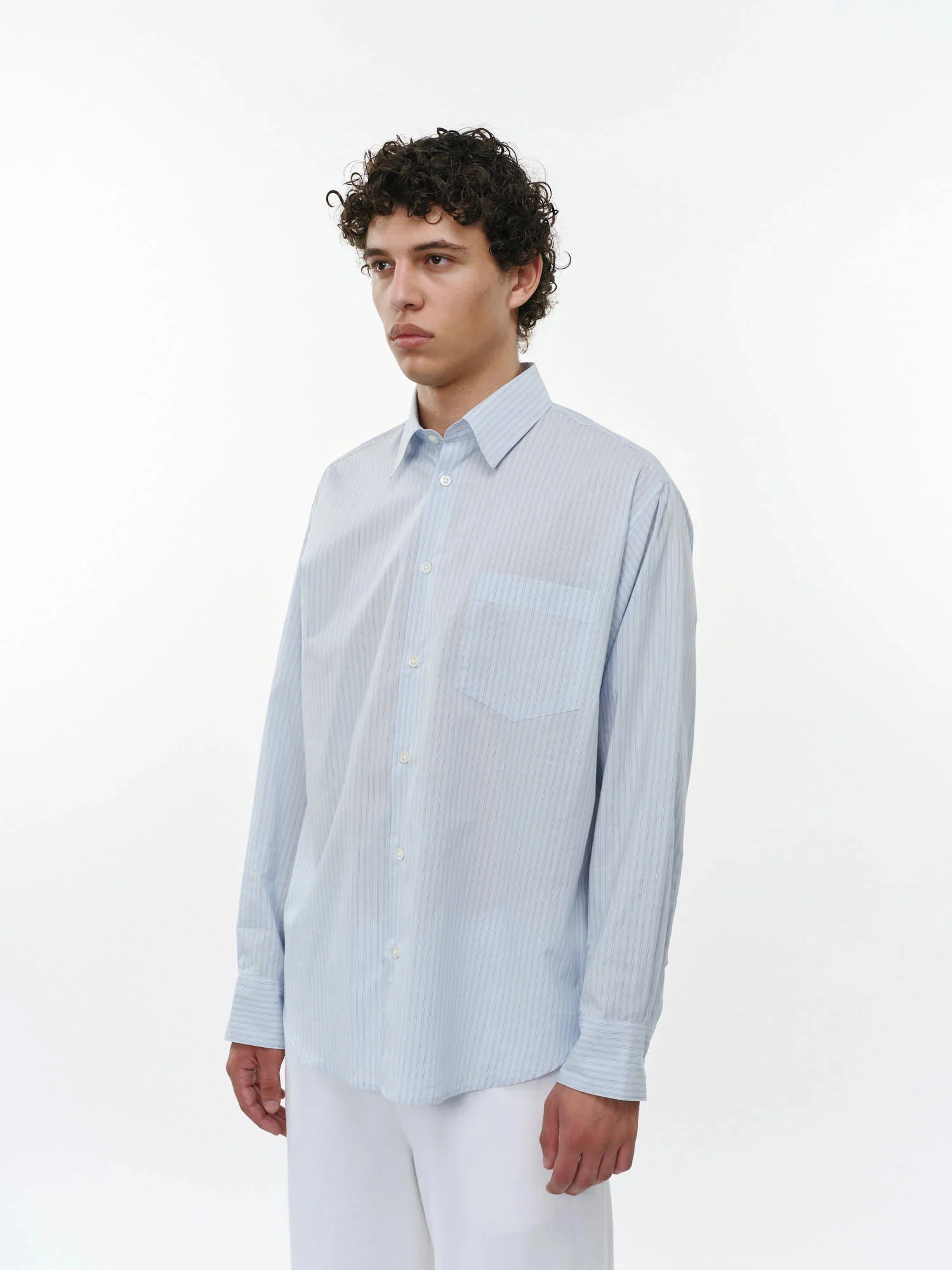 MARKA REGULAR COTTON SHIRT - SAXE STRIPE - Image 3
