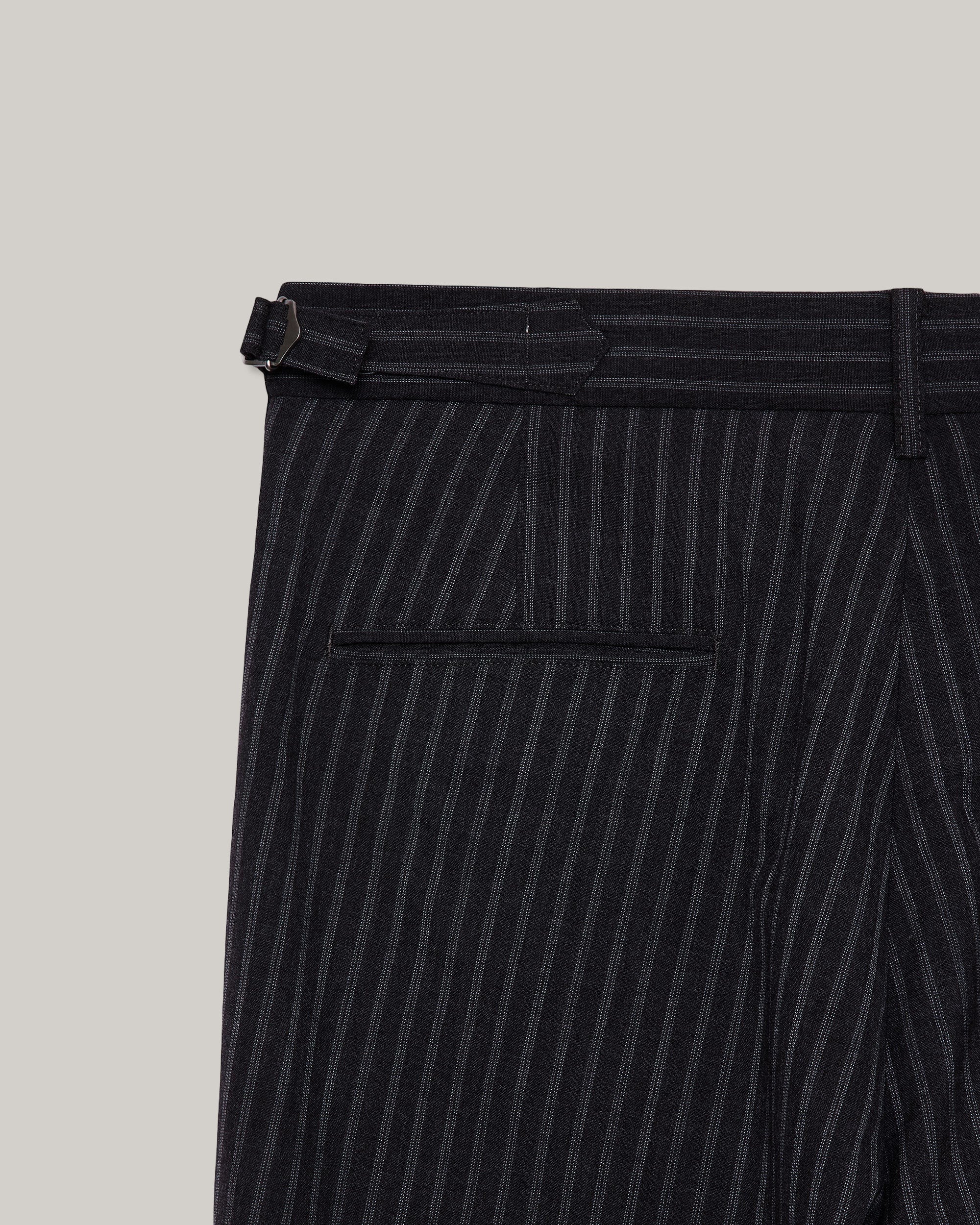 MARKA TWO TUCK BAGGY TROUSERS - GRAY STRIPE - Image 3