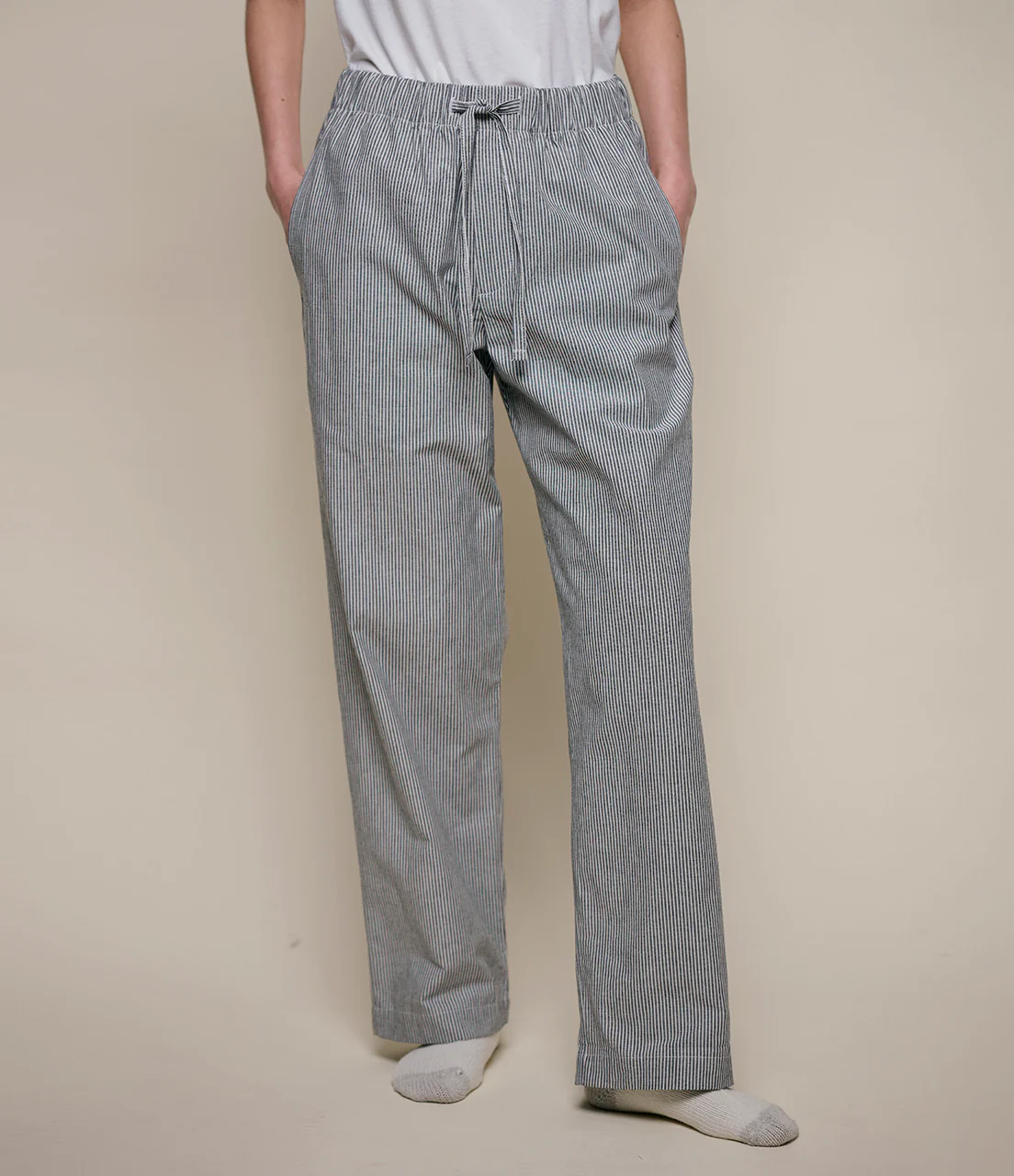 MERZ B. SCHWANEN COTTON PYJAMA PANTS - DEEP BLACK/ NATURE - Image 3