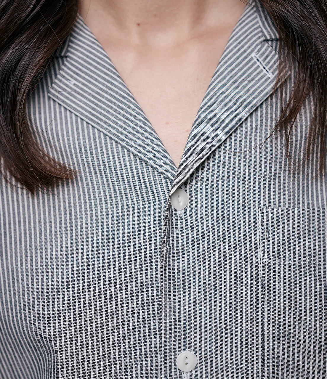 MERZ B. SCHWANEN COTTON PYJAMA TOP - DEEP BLACK/ NATURE - Image 5