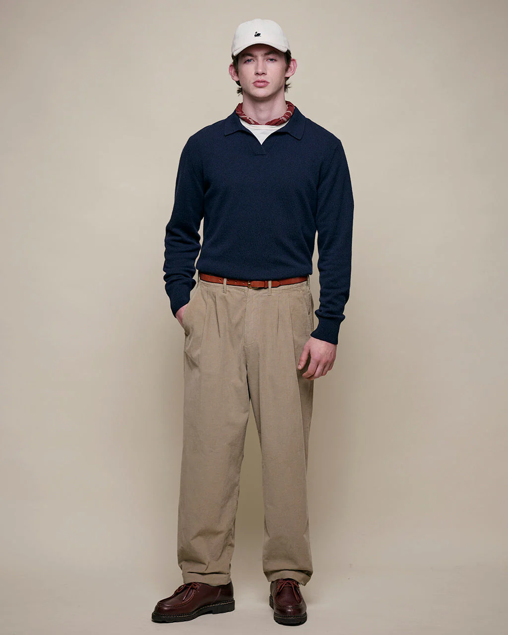 MERZ B. SCHWANEN KNIT POLO 01 -  DARK NAVY - Image 2