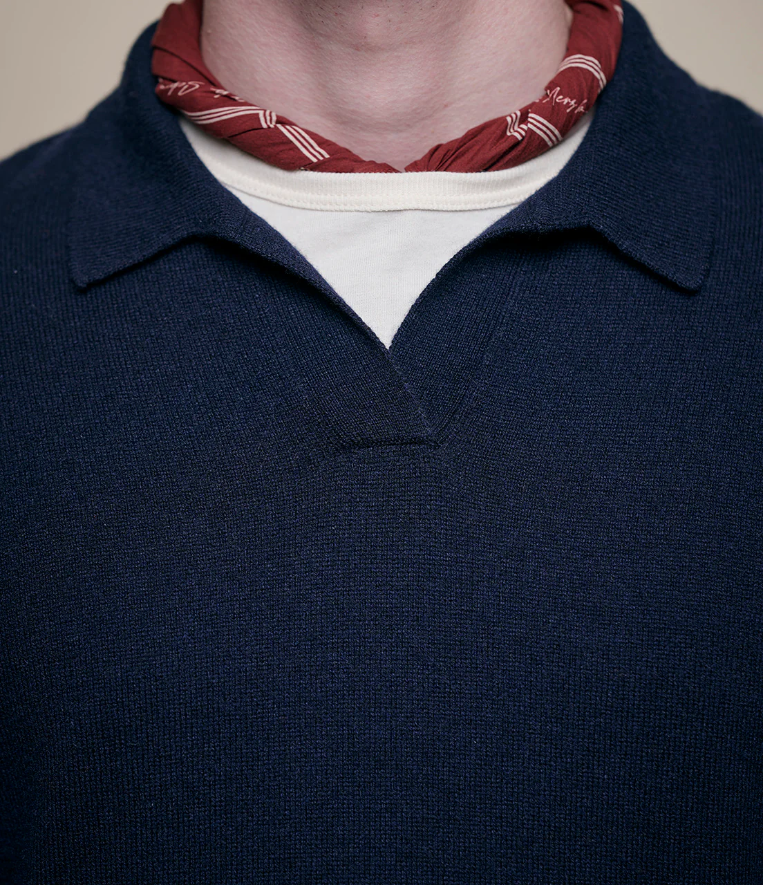 MERZ B. SCHWANEN KNIT POLO 01 -  DARK NAVY - Image 3