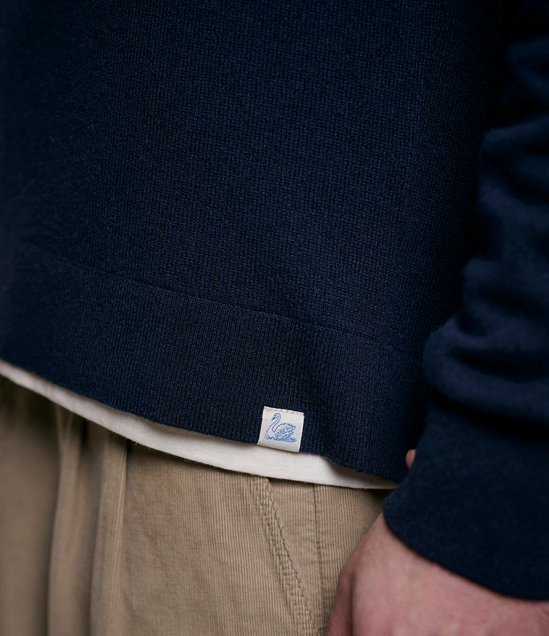 MERZ B. SCHWANEN KNIT POLO 01 -  DARK NAVY - Image 4