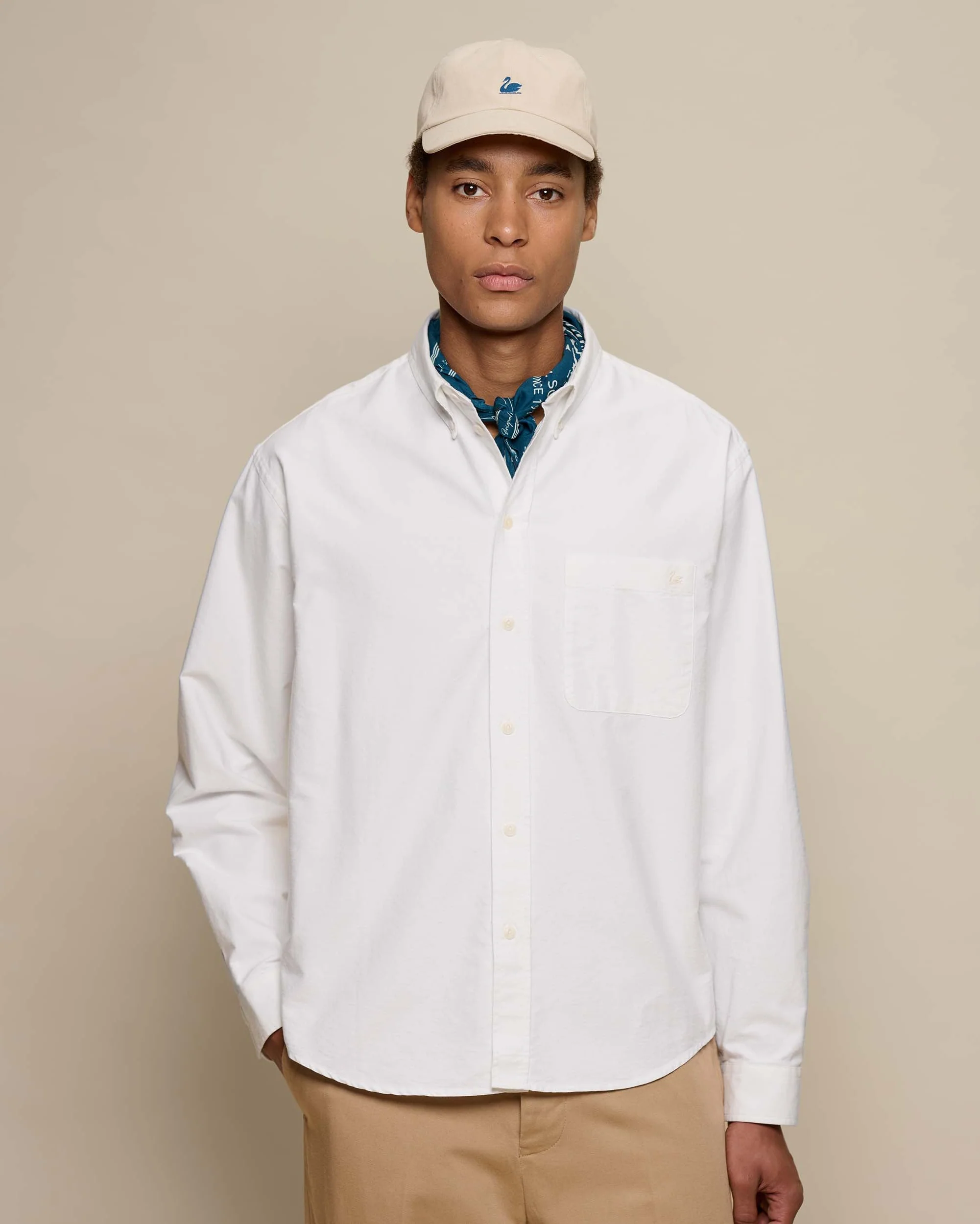 MERZ B. SCHWANEN SHIRT190X BUTTON DOWN OXFORD - WHITE - Image 2