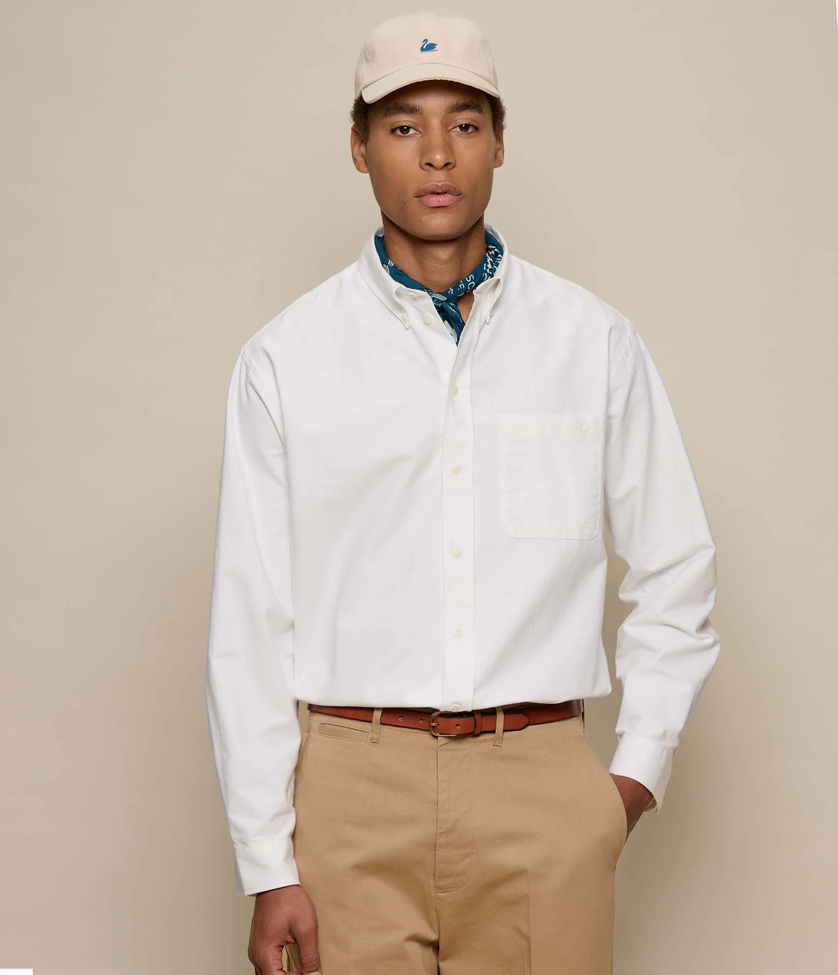 MERZ B. SCHWANEN SHIRT190X BUTTON DOWN OXFORD - WHITE - Image 3