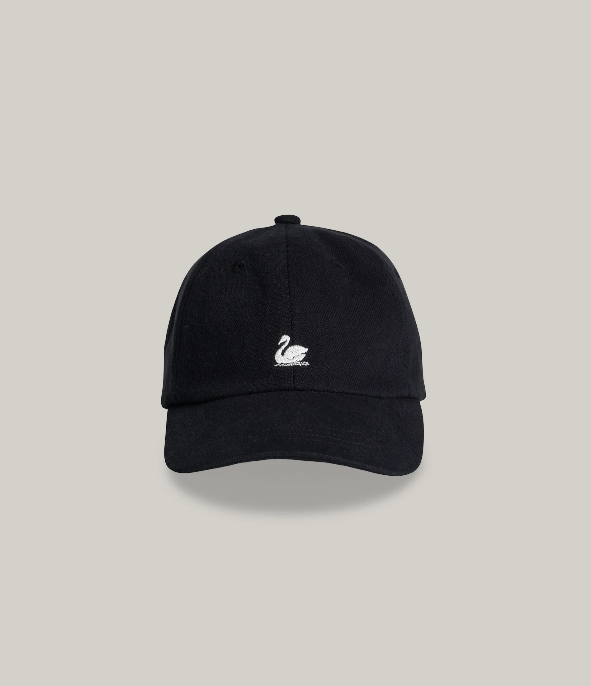 MERZ B. SCHWANEN SWAN LOGO CAP - DEEP BLACK