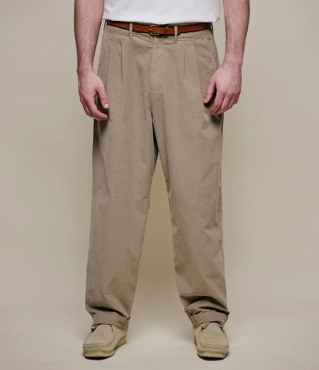 MERZ B. SCHWANEN UNISEX COTTON CORDUROY PANTS - DUSTED KHAKI - Image 3