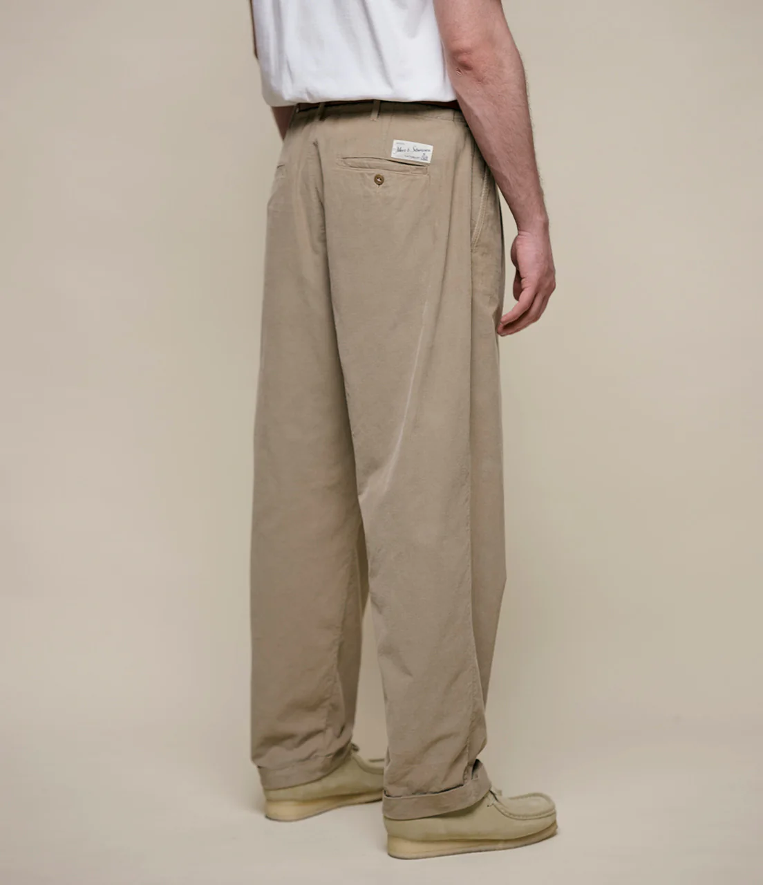 MERZ B. SCHWANEN UNISEX COTTON CORDUROY PANTS - DUSTED KHAKI - Image 4