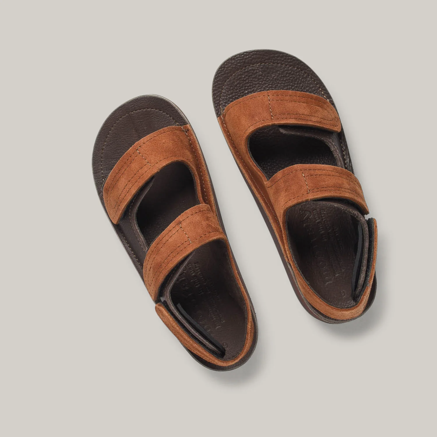 MONITALY LEATHER 3 STRAP SANDAL - TOBACCO X CHOCOLATE - Image 6